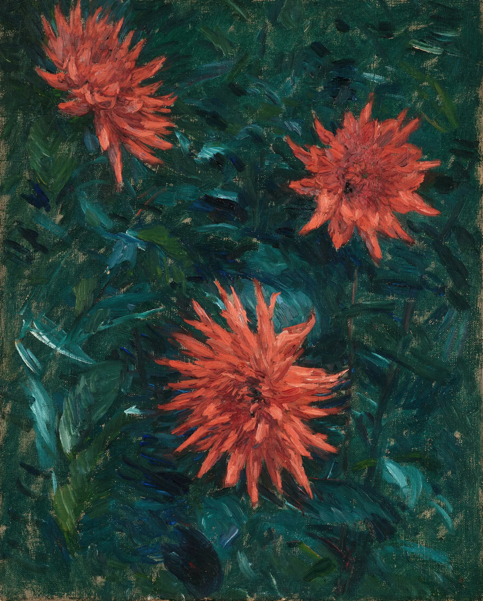 Etude De Fleurs Jardin Du Petit Gennevilliers Wall Art by Gustave Caillebotte - Canvas Print