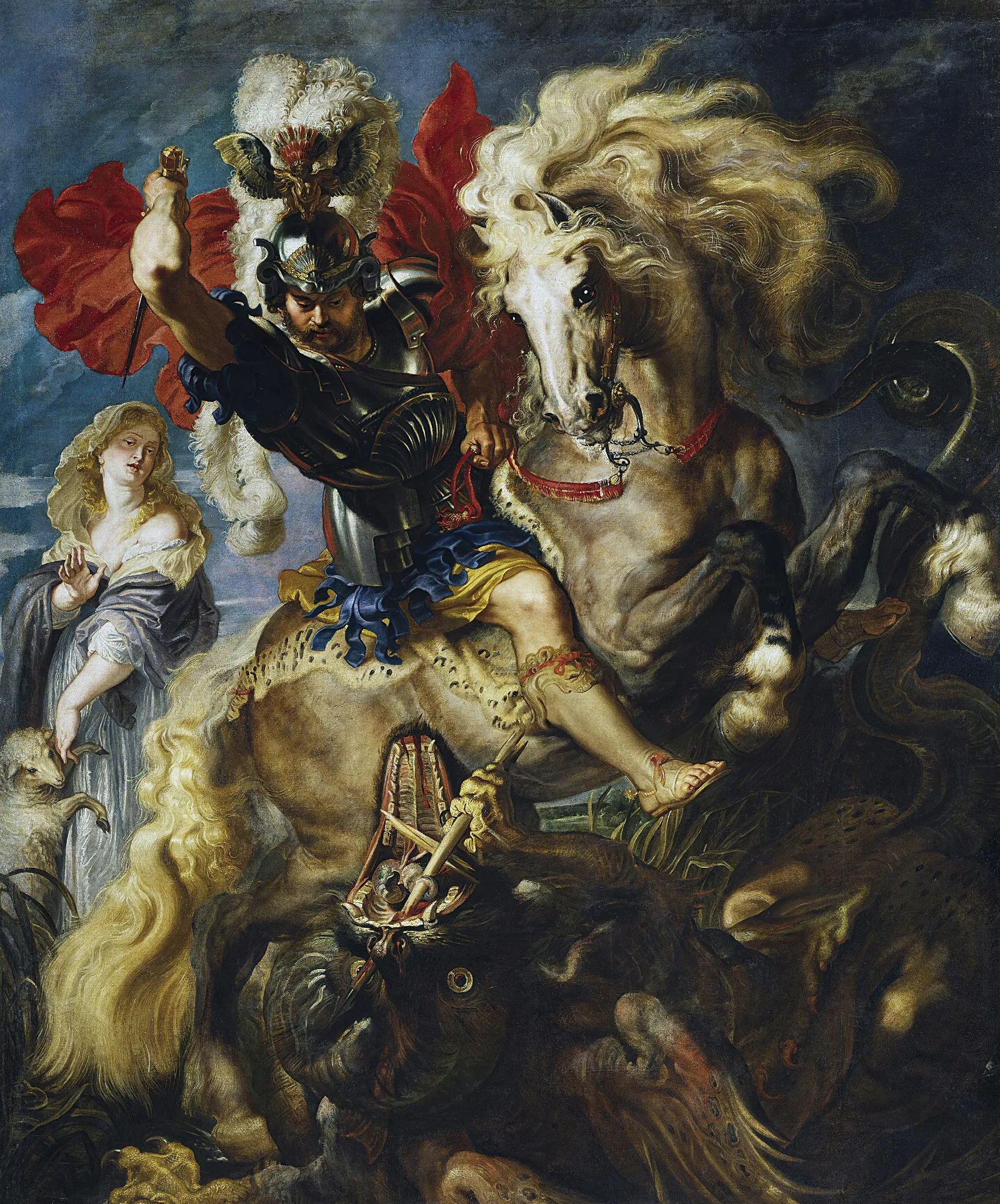 St George Battles The Dragon Wall Art by Peter Paul Rubens - Canvas Print