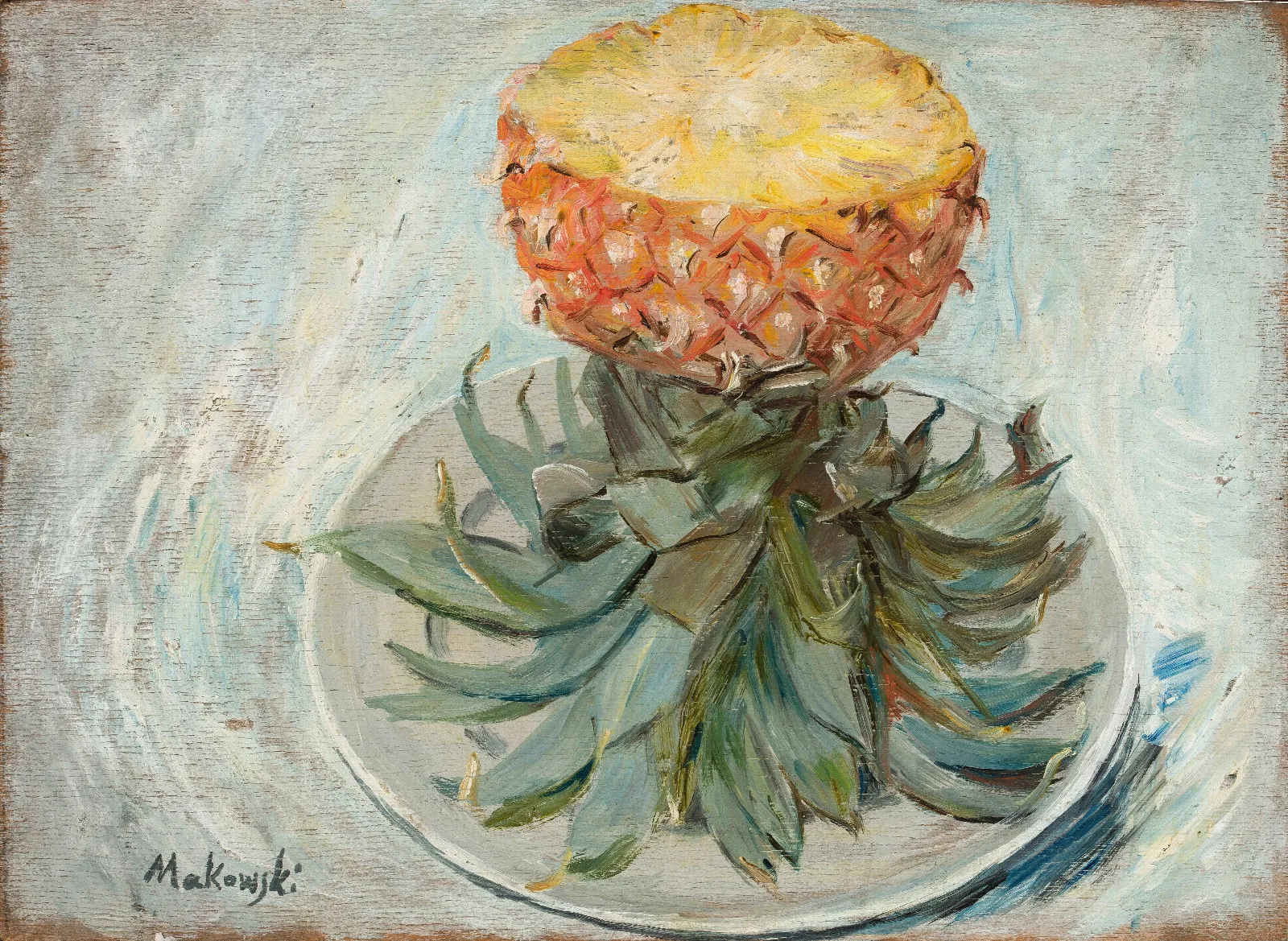 Pineapple On A Plate Wall Art by Tadeusz Makowski - Canvas Print