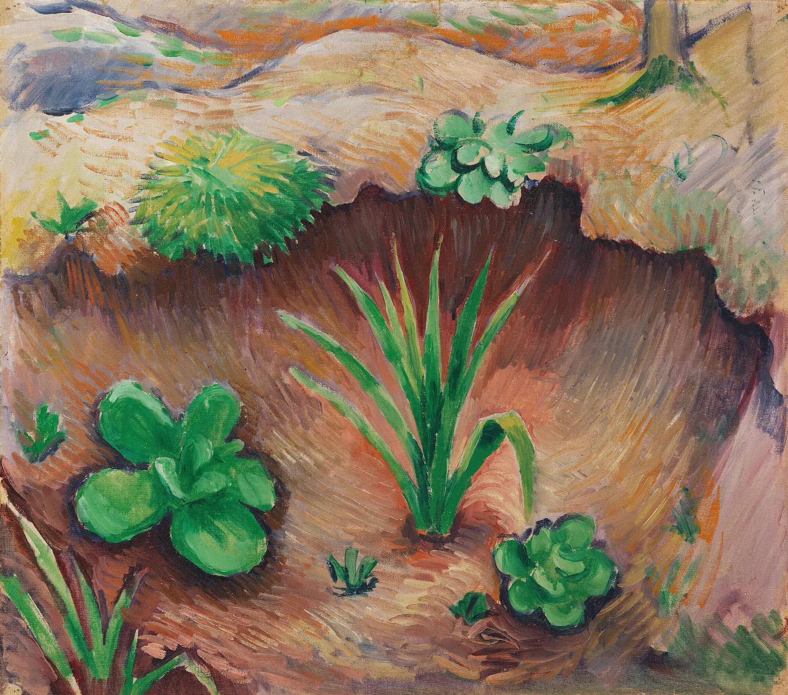 Pflanzchen Im Wald 2 Wall Art by August Macke - Canvas Print