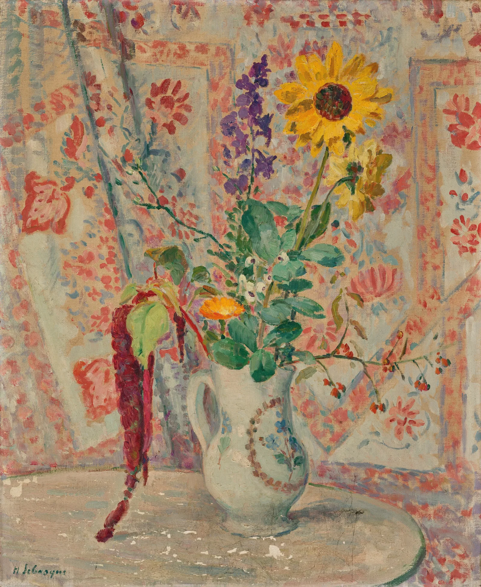 Nature Morte Au Bouquet Wall Art by Henri Lebasque - Canvas Print