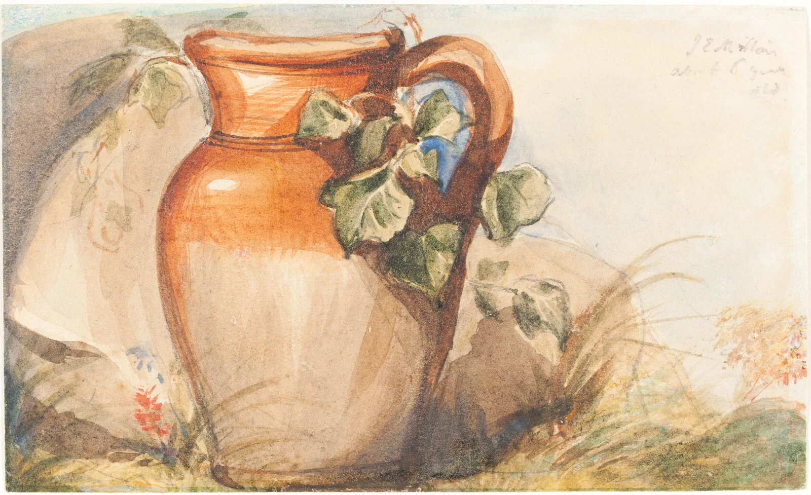 Study Of A Pottery Jug Wall Art by Sir John Everett Millais - Canvas Print