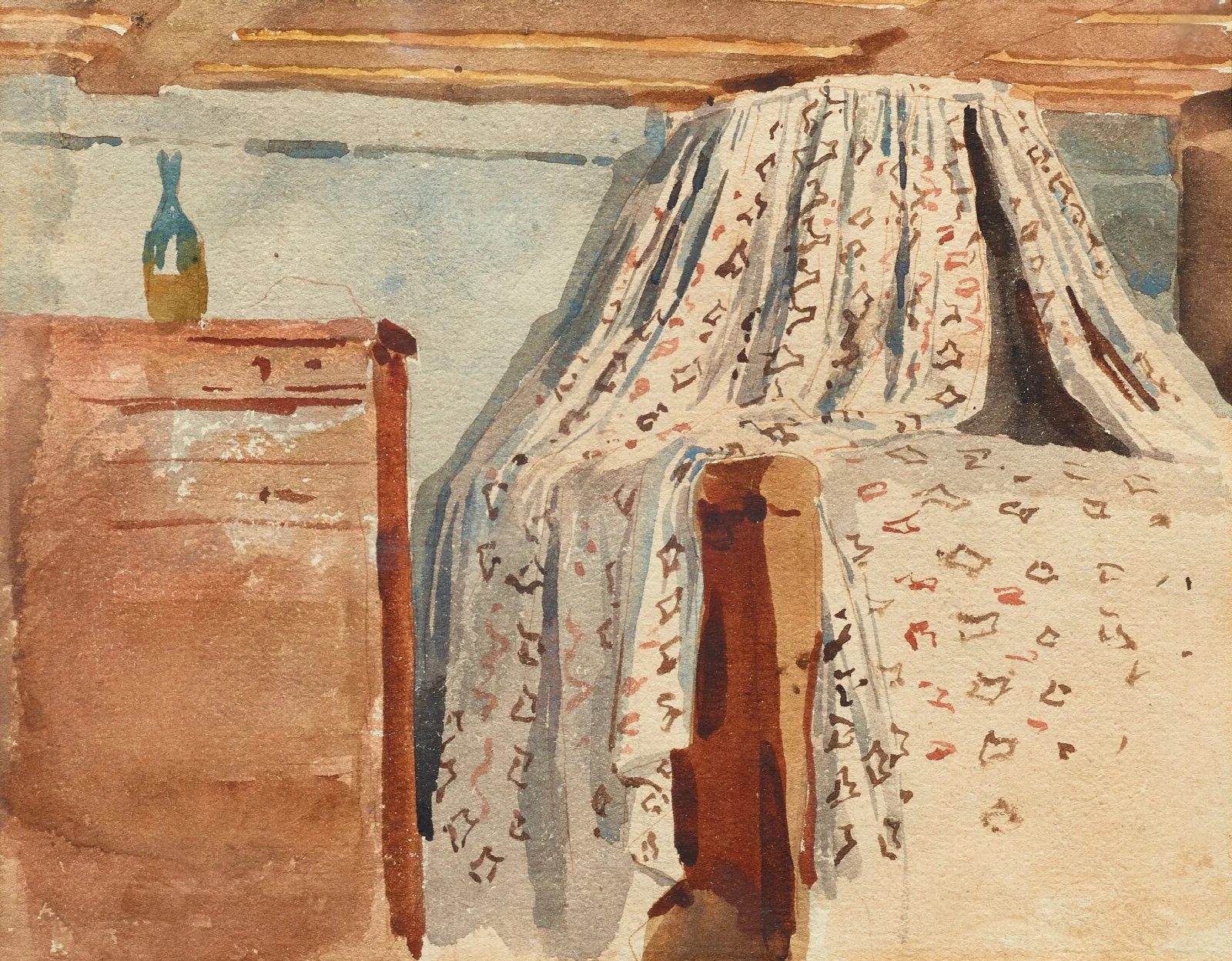 Schlafzimmer Interieur Wall Art by Albert Anker - Canvas Print