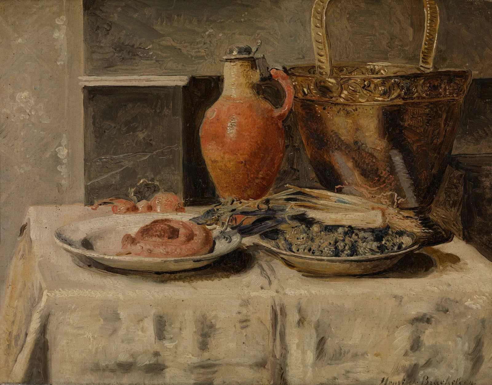 Still Life With Jar Wall Art by Henri de Braekeleer - Canvas Print