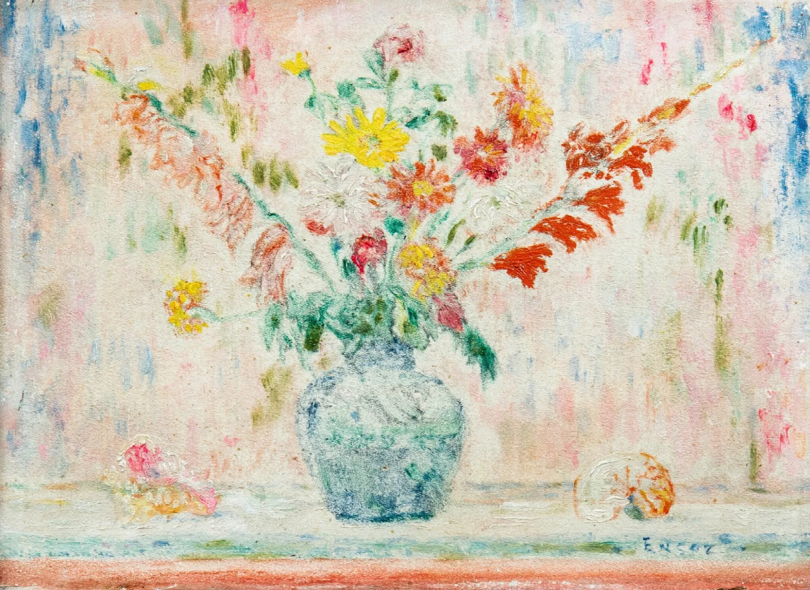 Fleurs Et Coquilles Wall Art by James Ensor - Canvas Print