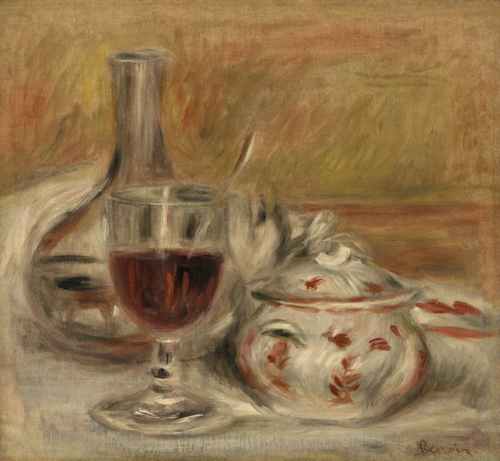 Carafe Verre Et Sucrier Wall Art by Pierre-Auguste Renoir - Canvas Print