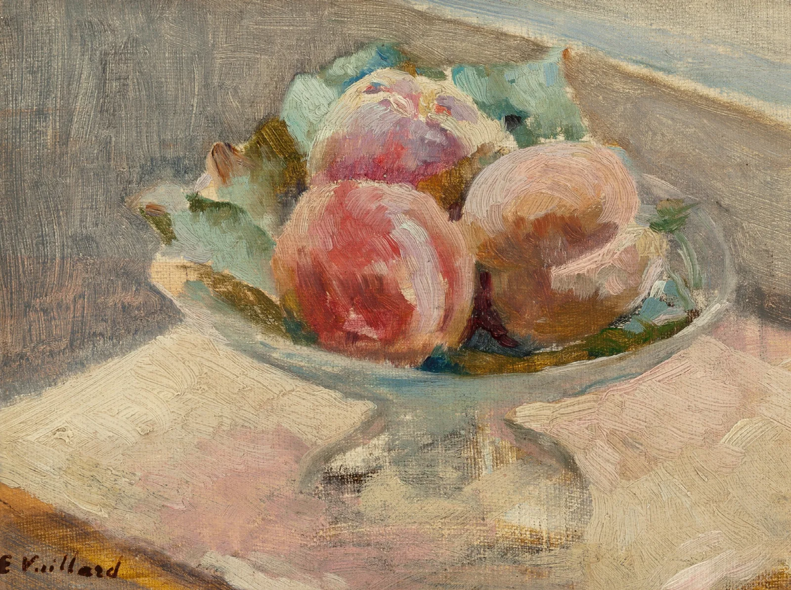 Le Compotier De Peches Bowl Of Peaches Wall Art by Édouard Vuillard - Canvas Print