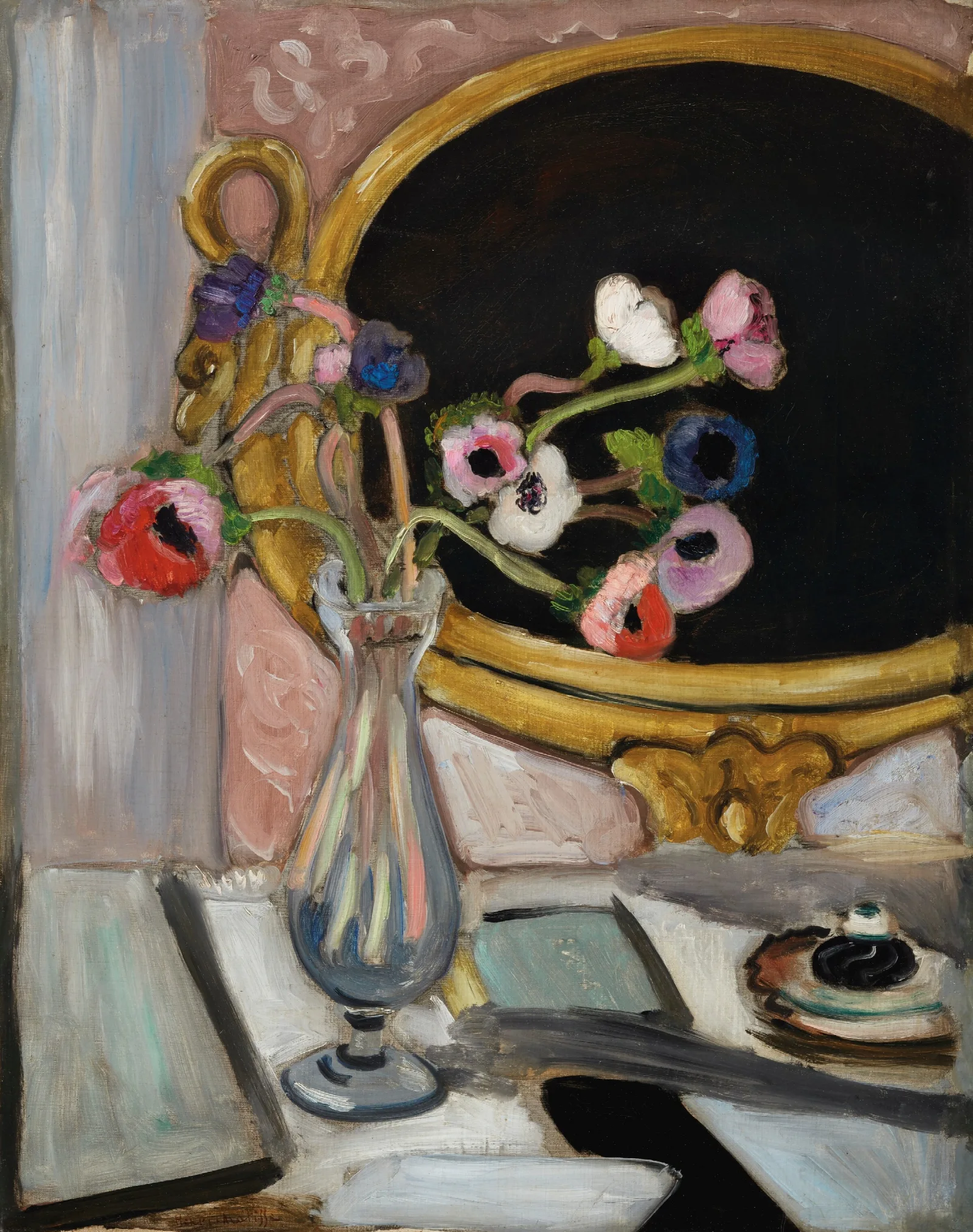 Anemones Au Miroir Noir Wall Art by Henri Matisse - Canvas Print