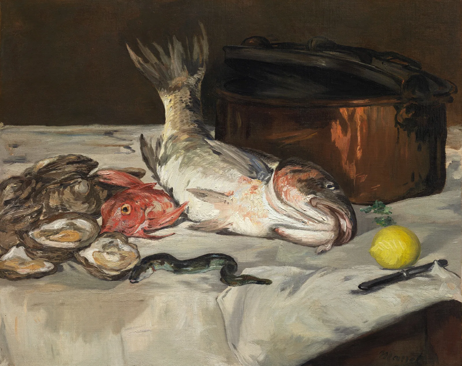 Fish Still Life Wall Art by Édouard Manet - Canvas Print