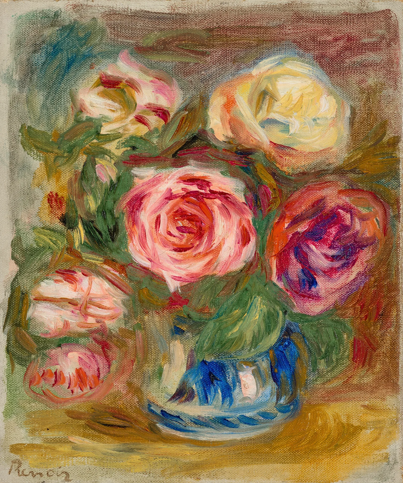Vase De Roses 4 Wall Art by Pierre-Auguste Renoir - Canvas Print