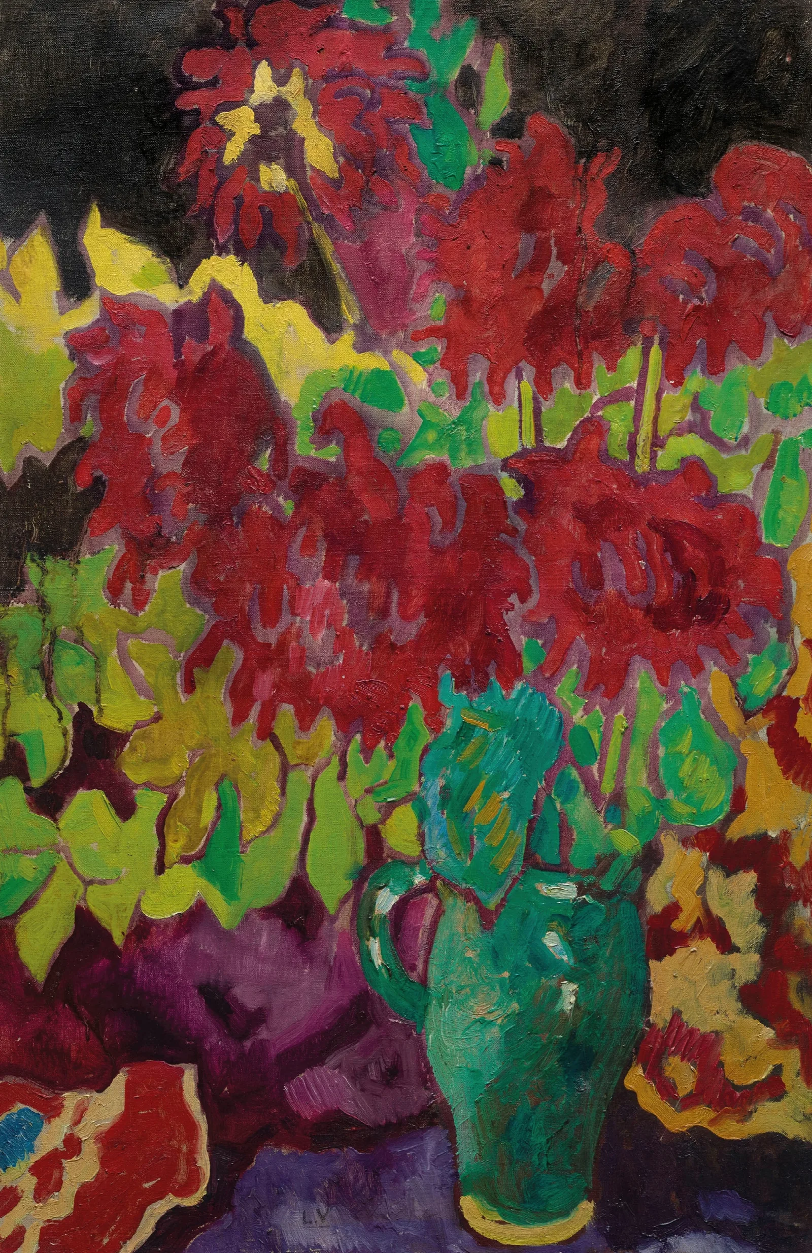 Dahlias 6 Wall Art by Louis Valtat - Canvas Print