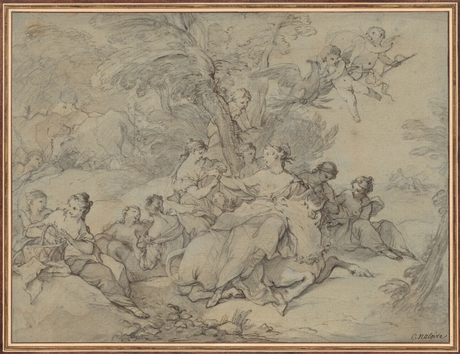 Rape Of Europa 3 Wall Art by Charles-Joseph Natoire - Canvas Print