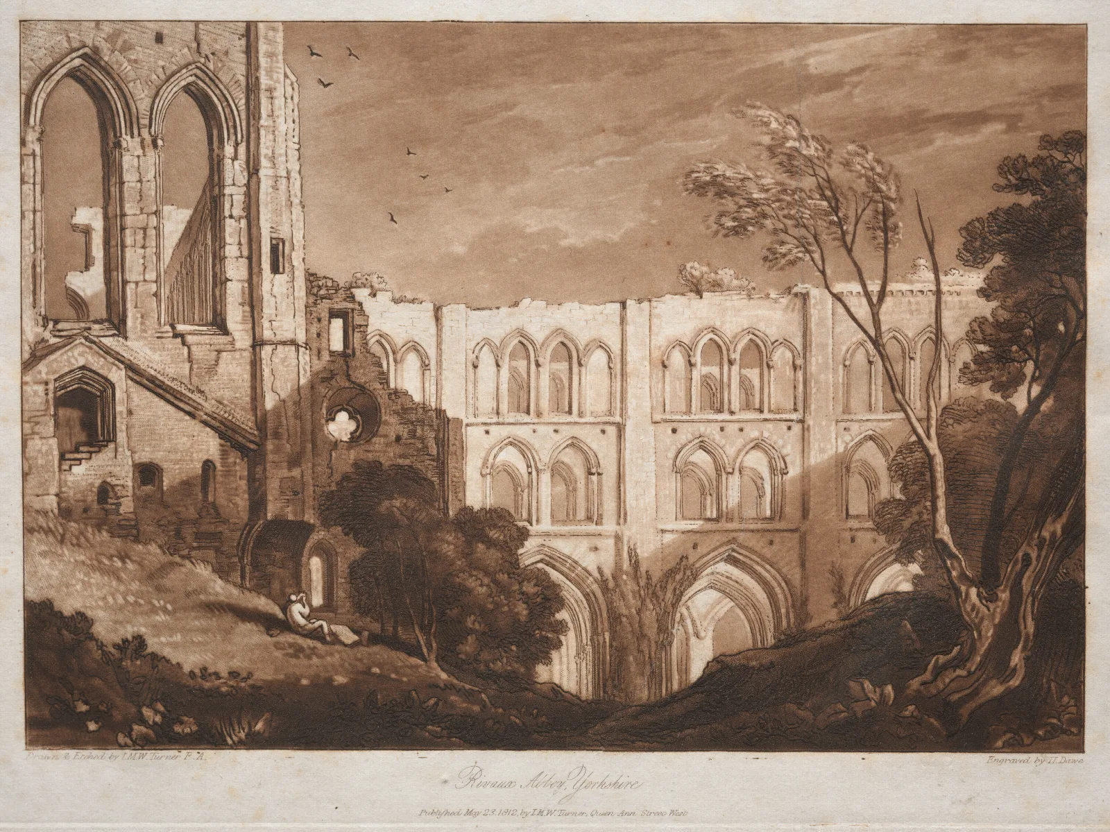Rivaux Abbey Yorkshire Wall Art by Joseph Mallord William Turner - Canvas Print