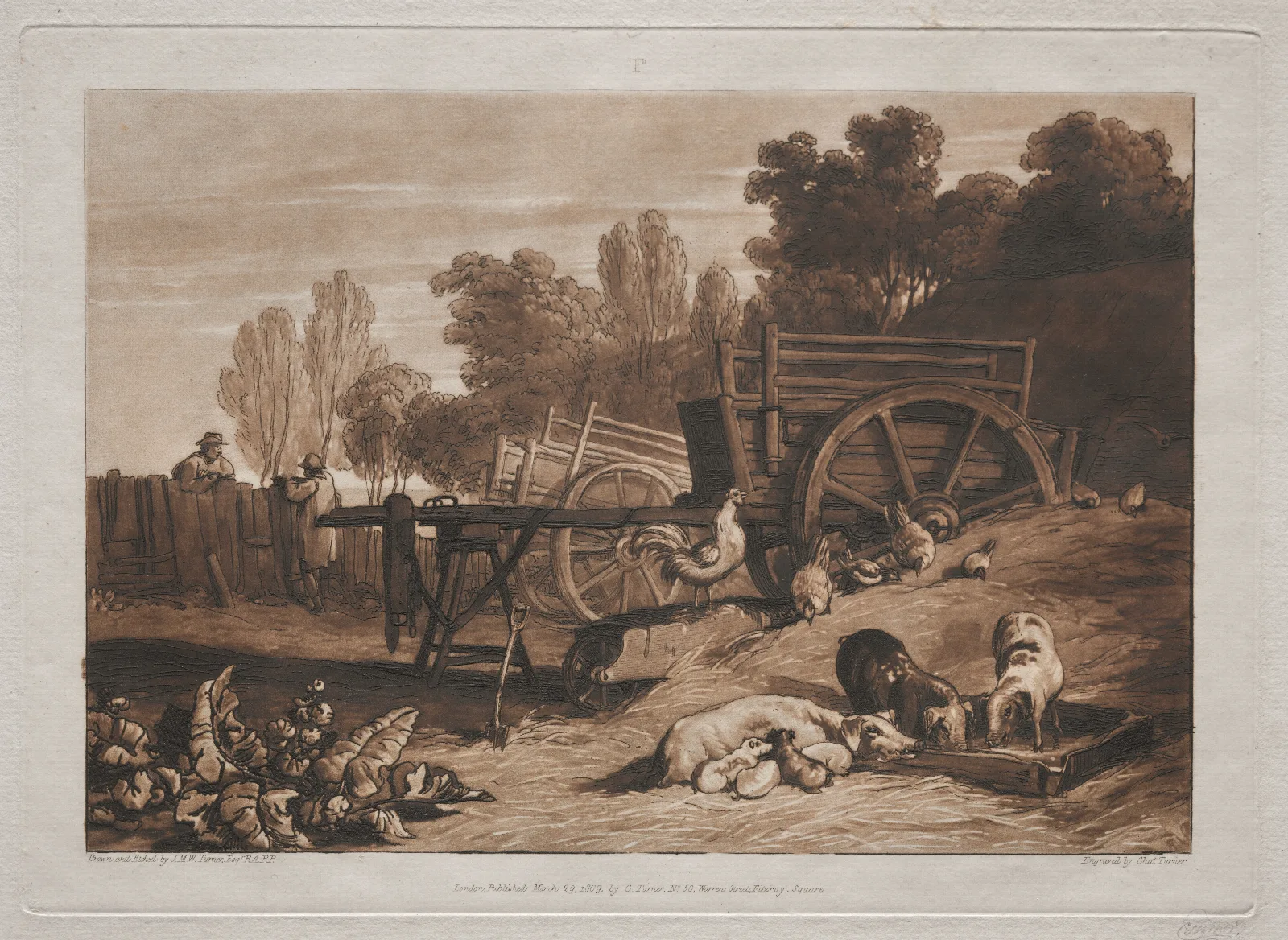 The Farmyard With The Cock Wall Art by Joseph Mallord William Turner - Canvas Print