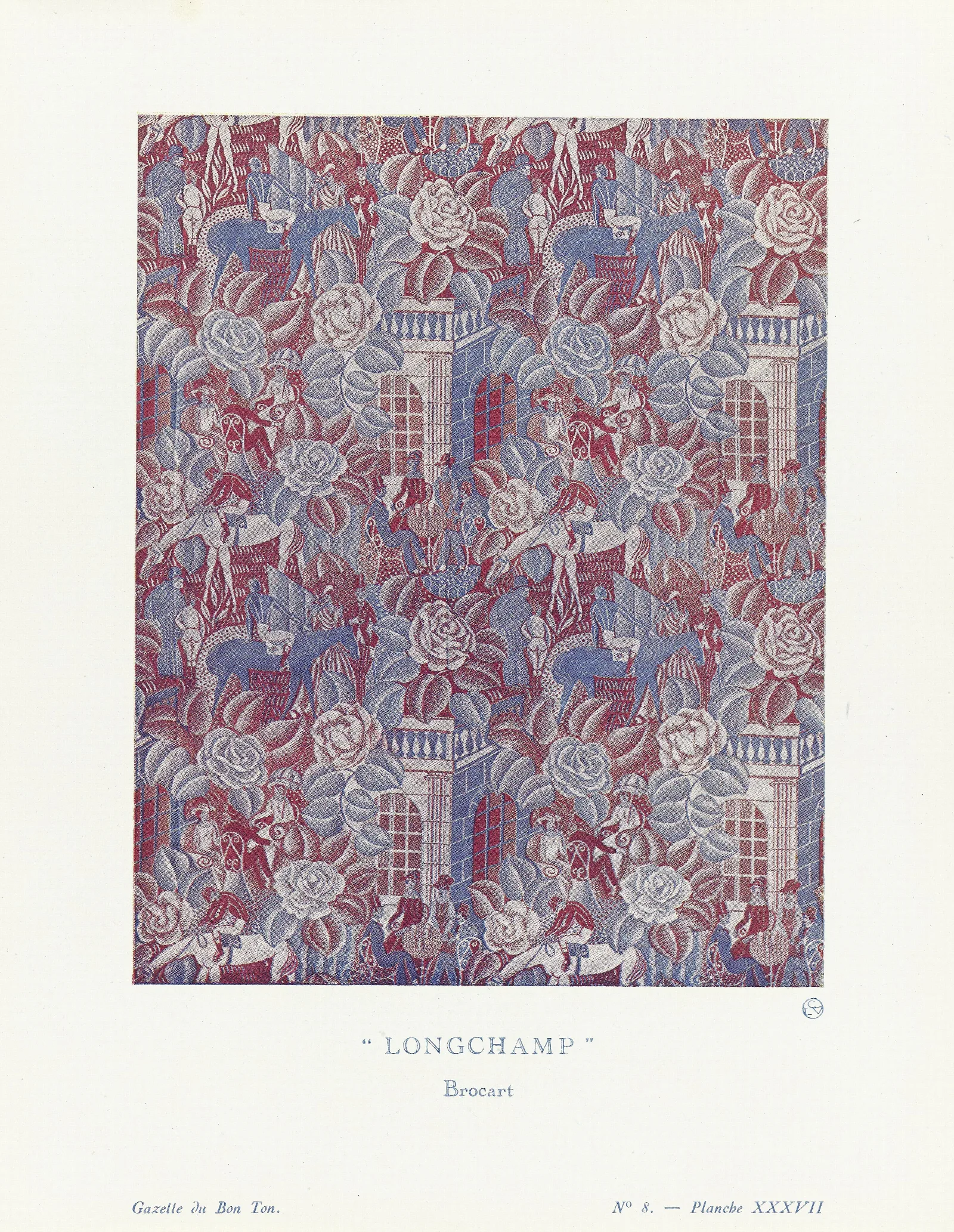 Gazette Du Bon Ton Longchamp Brocart Wall Art by Raoul Dufy - Canvas Print