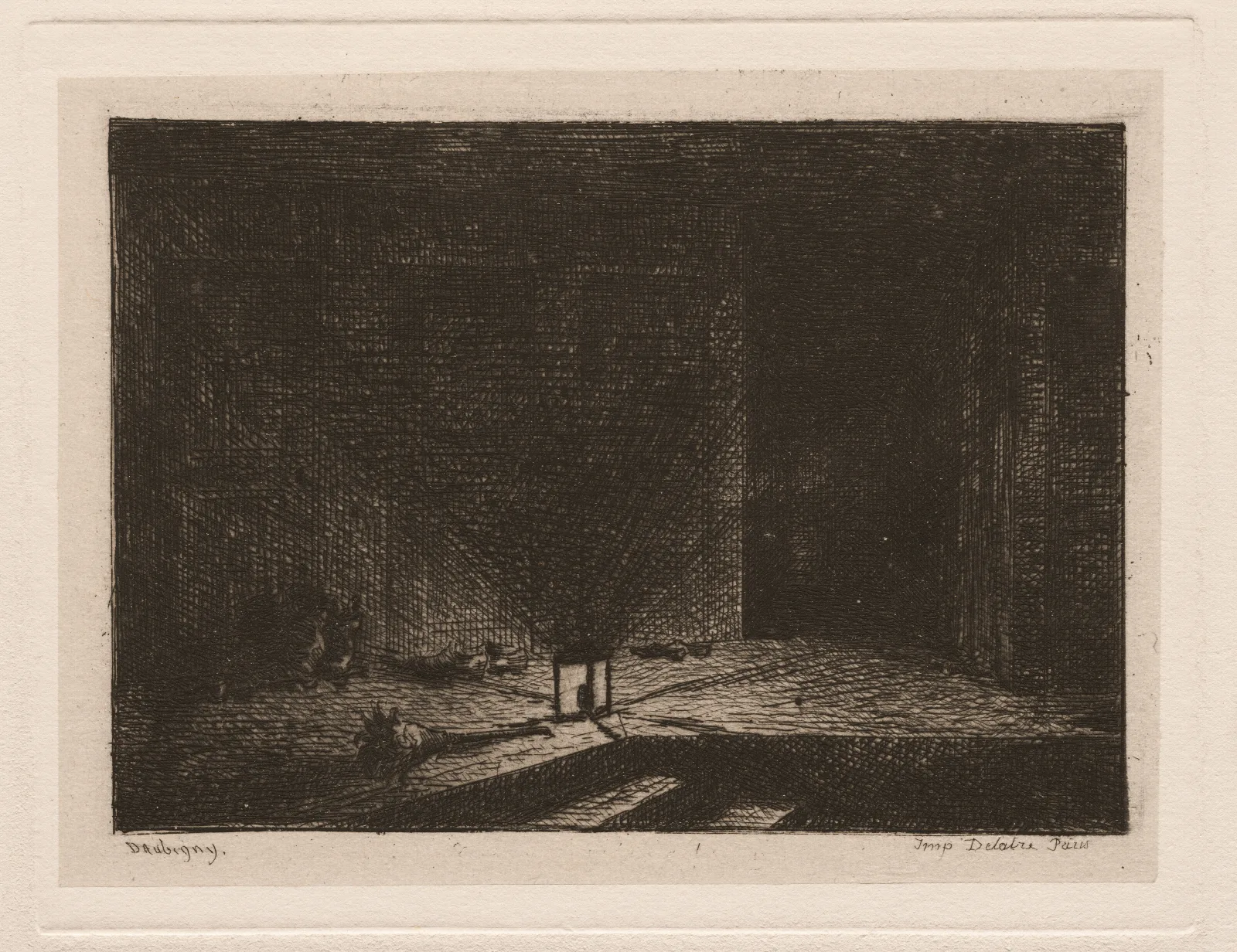 Interior Of An Inn The Corridor Of An Inn Wall Art by Charles François Daubigny - Canvas Print
