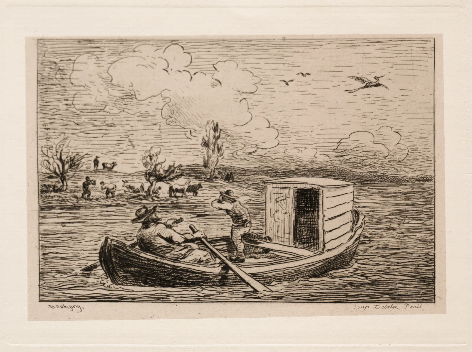 Le Mot De Cambronne The Slanging Match Wall Art by Charles François Daubigny - Canvas Print