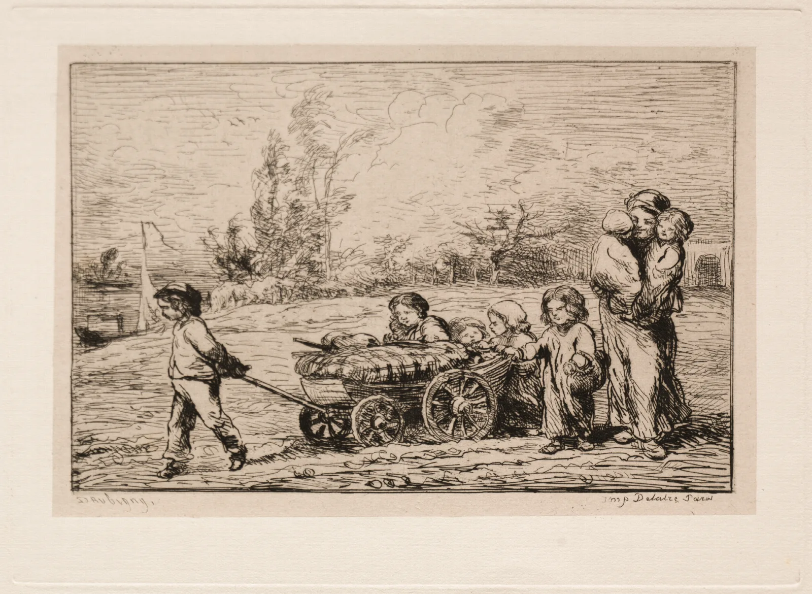 Moving Into Le Botin The Ships Furnishings Or Moving To The Boat Wall Art by Charles François Daubigny - Canvas Print