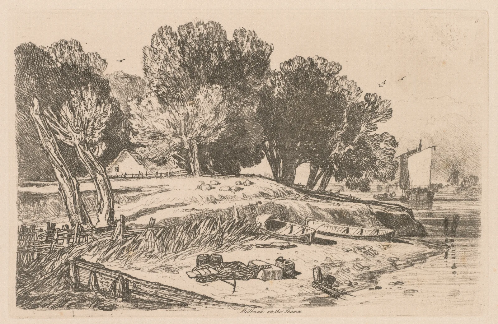 Millbank On The Thames Wall Art by John Sell Cotman - Canvas Print