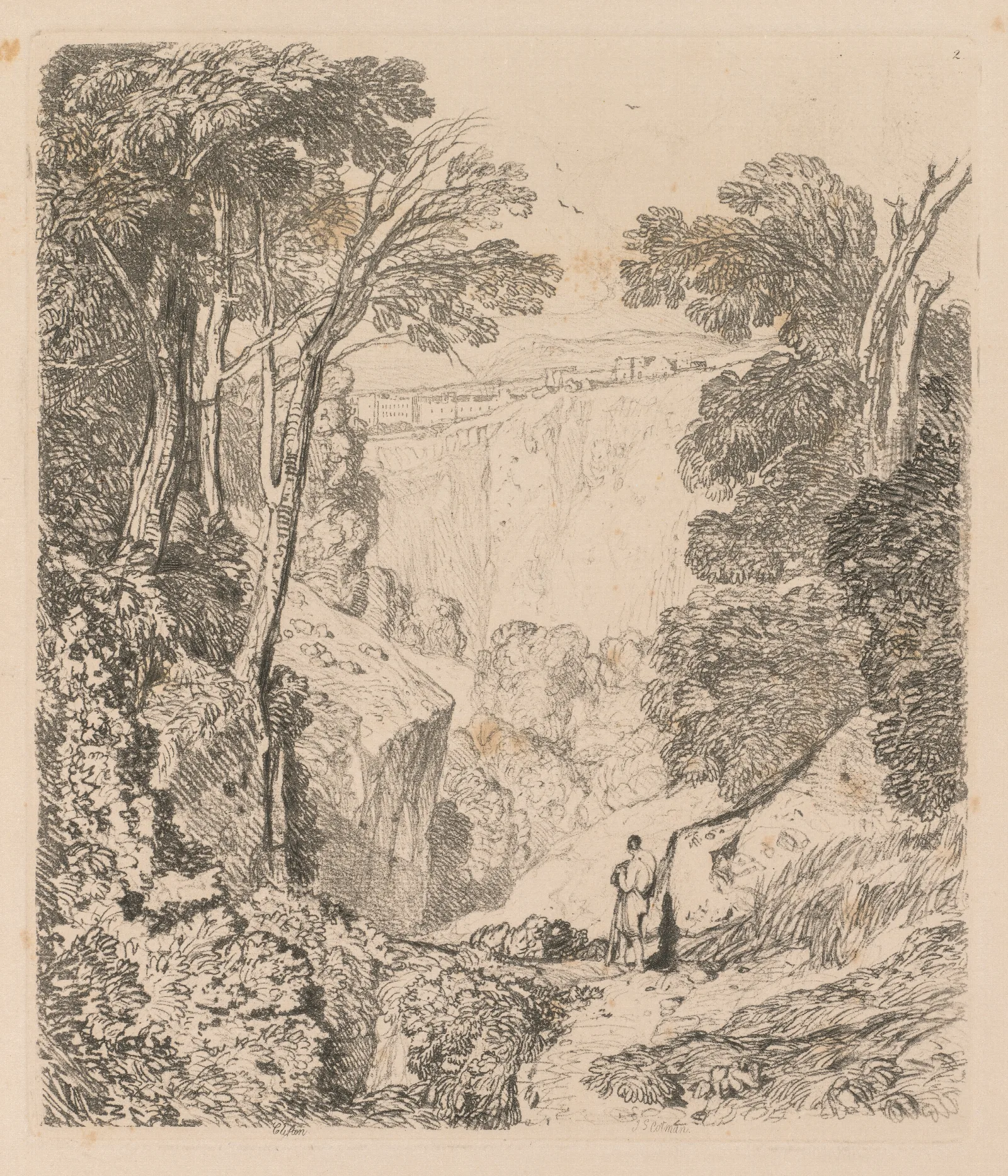 View Of Clifton Wall Art by John Sell Cotman - Canvas Print
