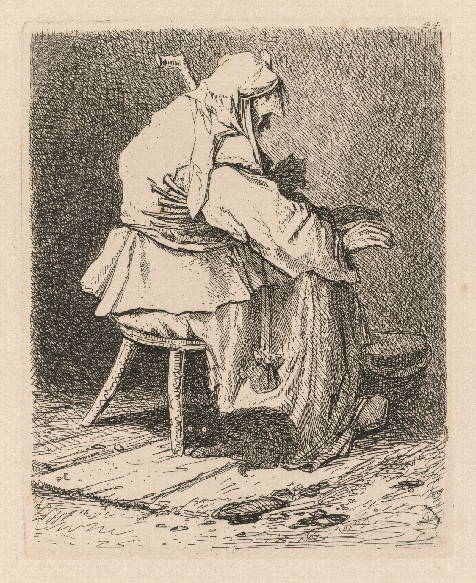 Sketch After Rembrandt Wall Art by John Sell Cotman - Canvas Print