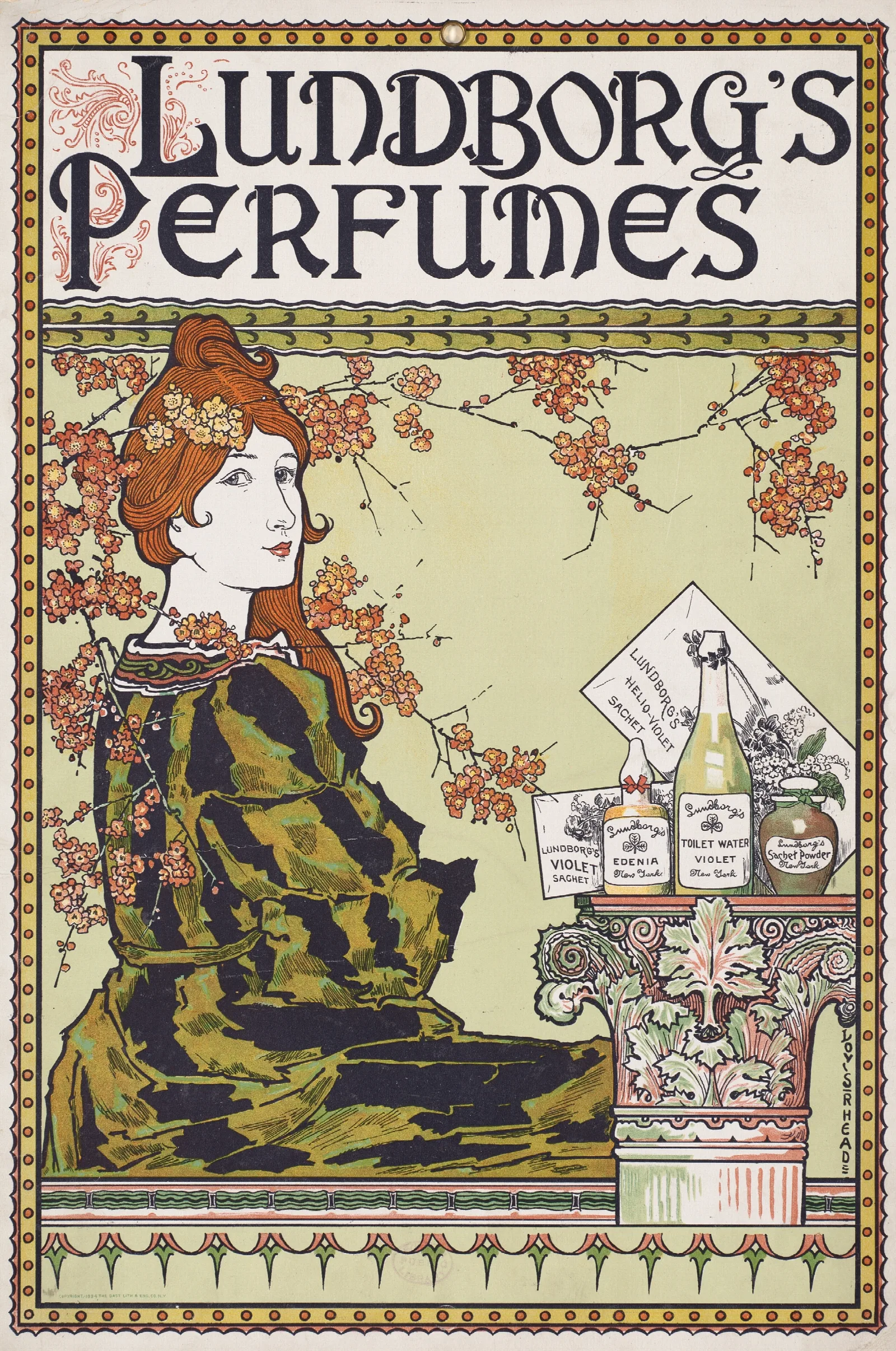 Lundborgs Perfumes Wall Art by Louis Rhead - Canvas Print