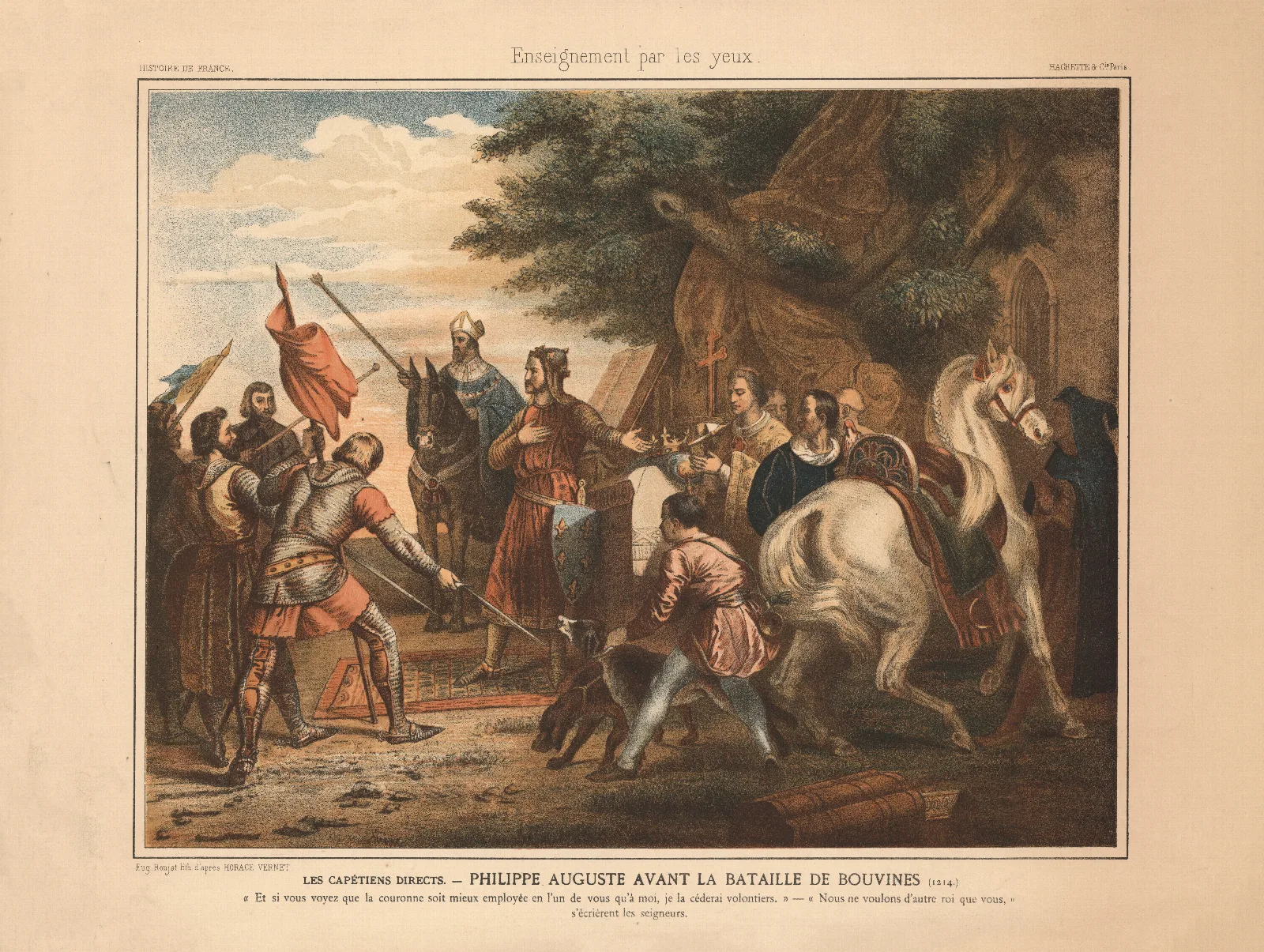 The Direct Capetians Philip Augustus Before The Battle Of Bouvines Wall Art by Horace Vernet - Canvas Print