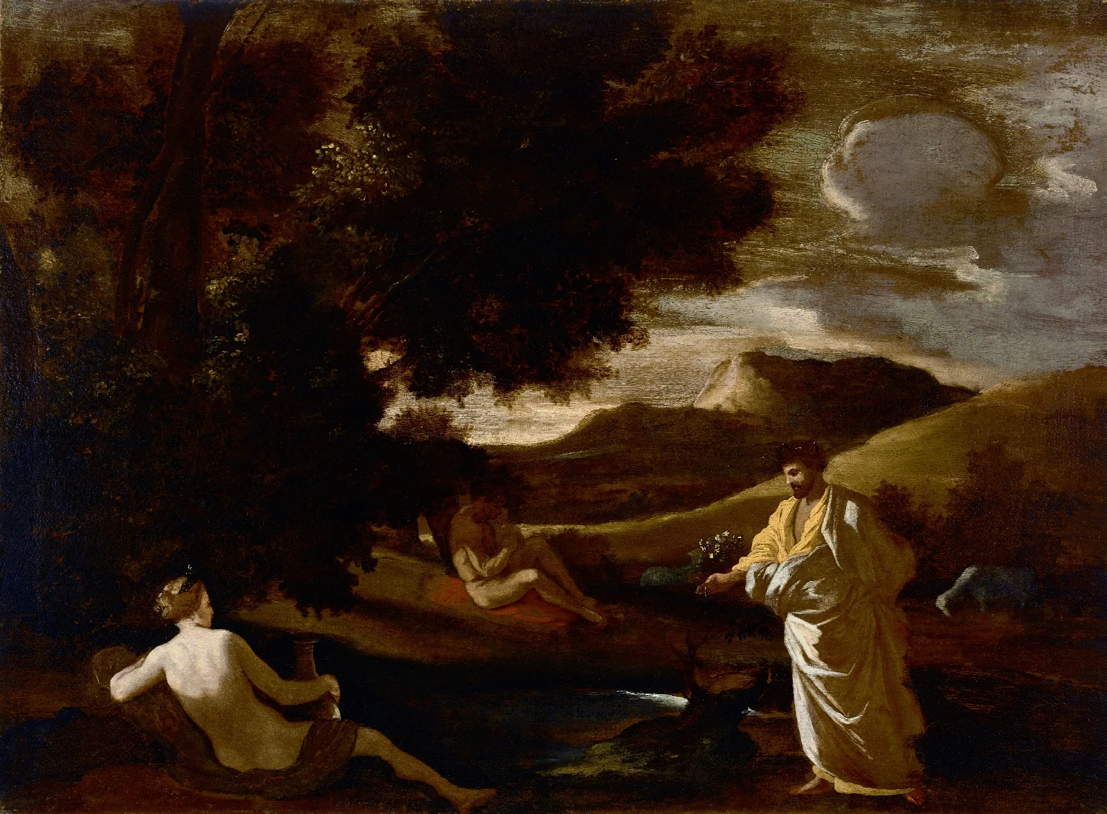 King Midas Turns An Oak Branch To Gold Wall Art by Nicolas Poussin - Canvas Print