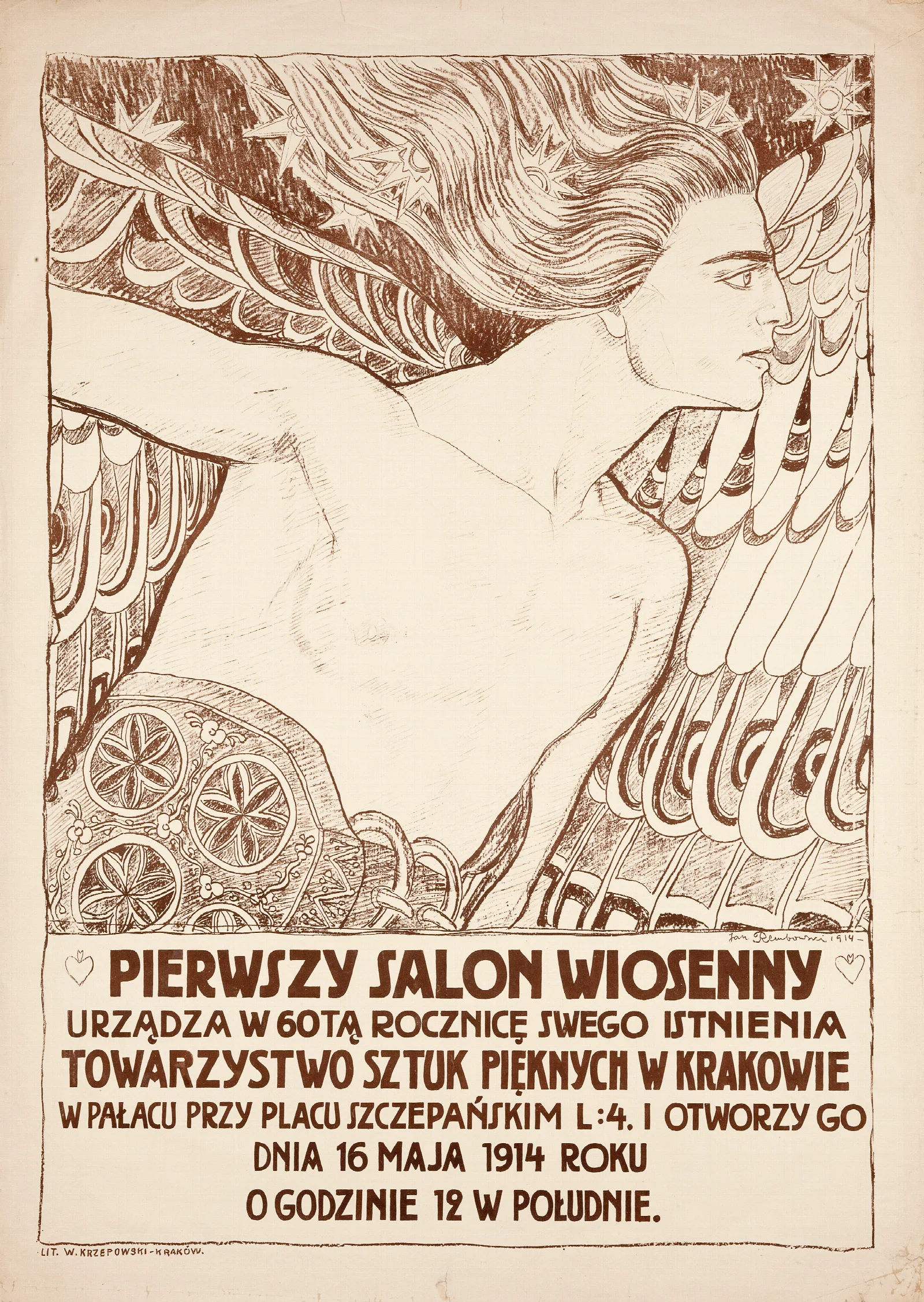 Pierwszy Salon Wiosenny Wall Art by Jan Rembowski - Canvas Print