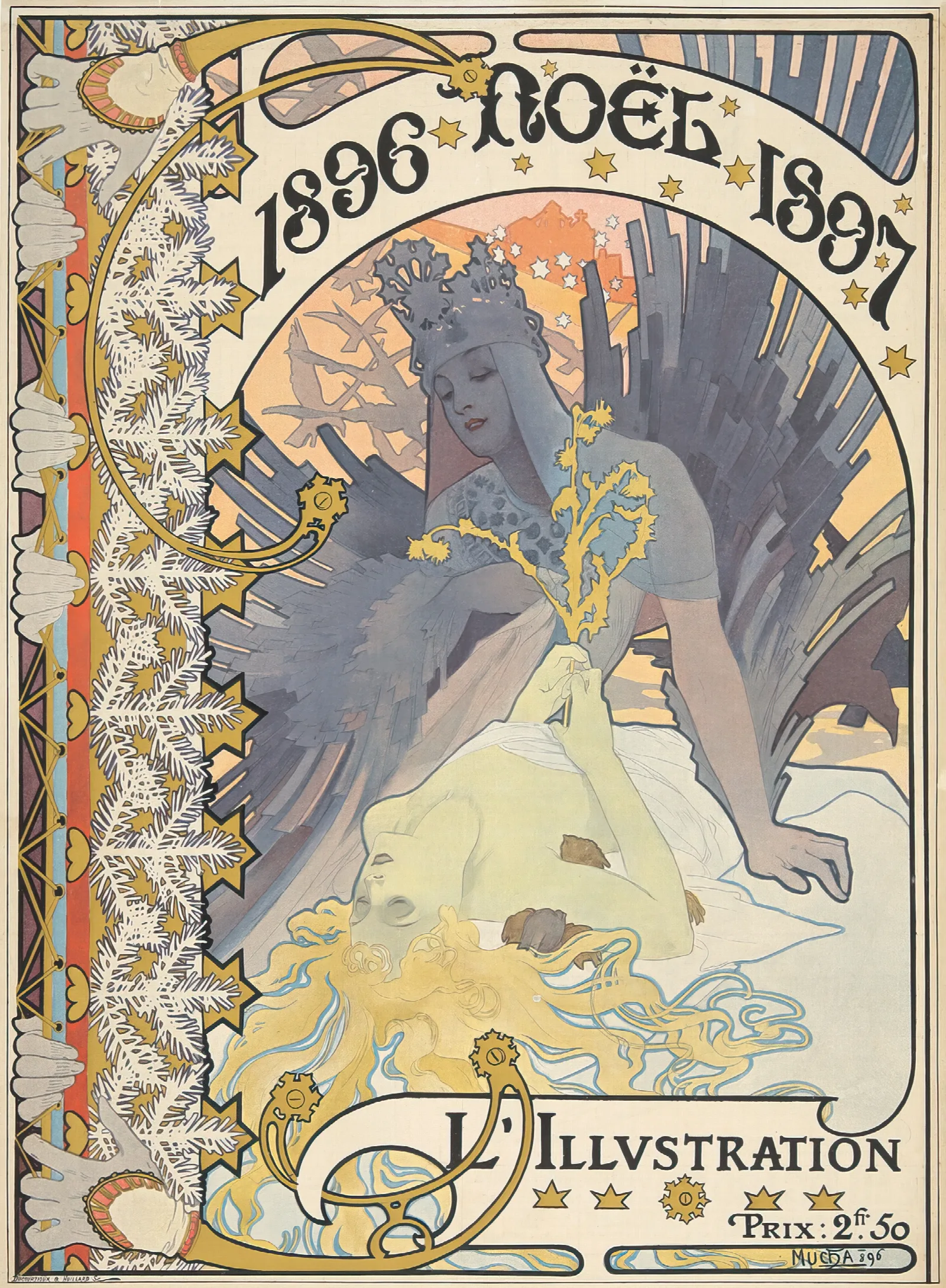 Lillustration Noel 1896 Wall Art by Alphonse Mucha - Canvas Print