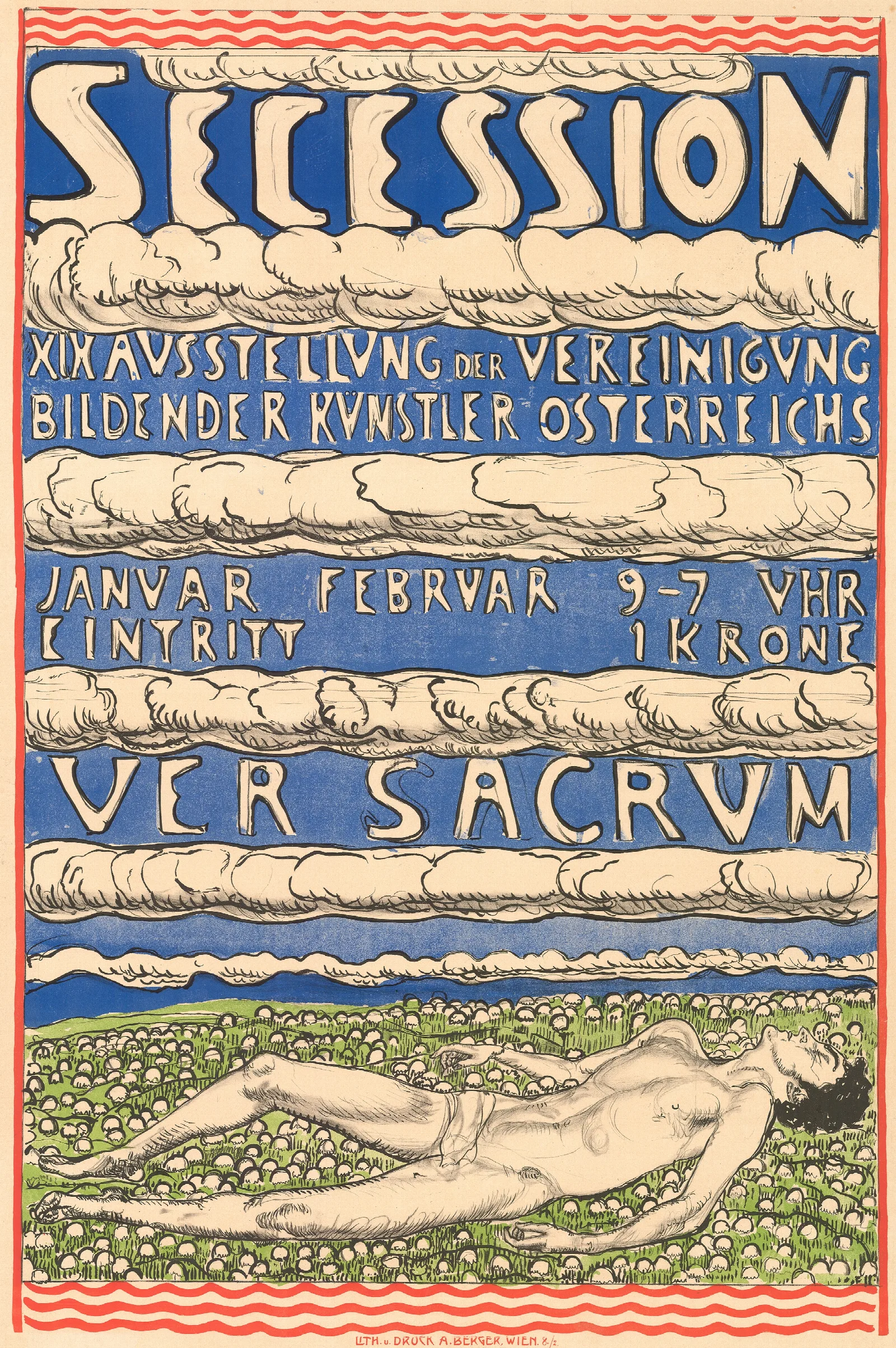 Secession Xix Ausstellung Der Vereinigung Bildender Kunstler Osterreichs Ver Sacrum Wall Art by Ferdinand Hodler - Canvas Print