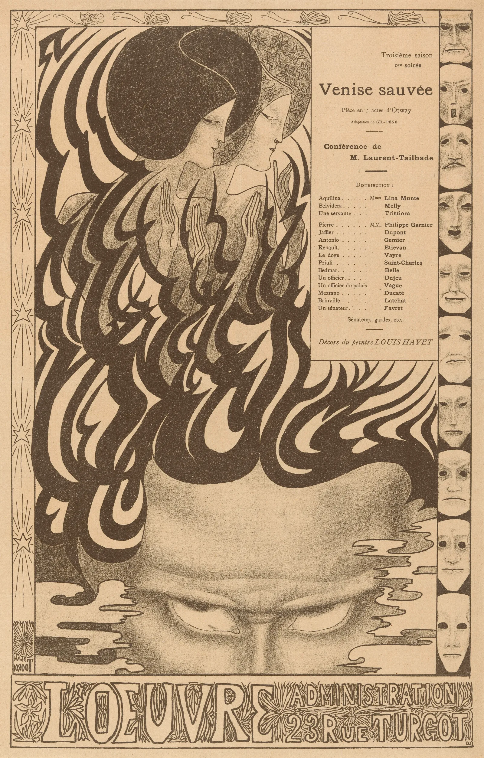 Affiche Voor Het Toneelstuk Venise Sauvee Van Thomas Otway Wall Art by Jan Toorop - Canvas Print