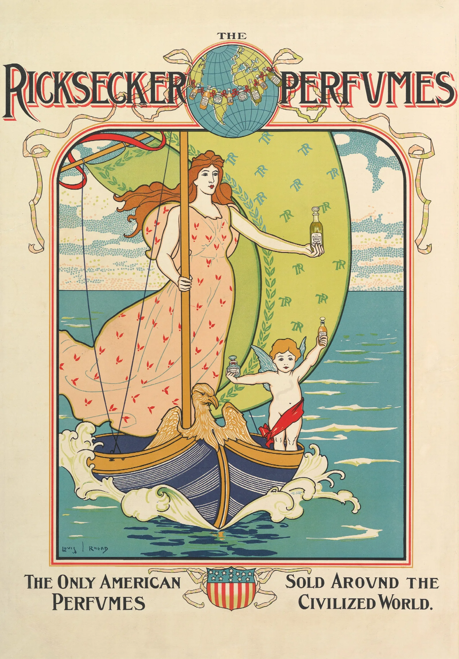 Ricksecker Perfumes Wall Art by Louis Rhead - Canvas Print