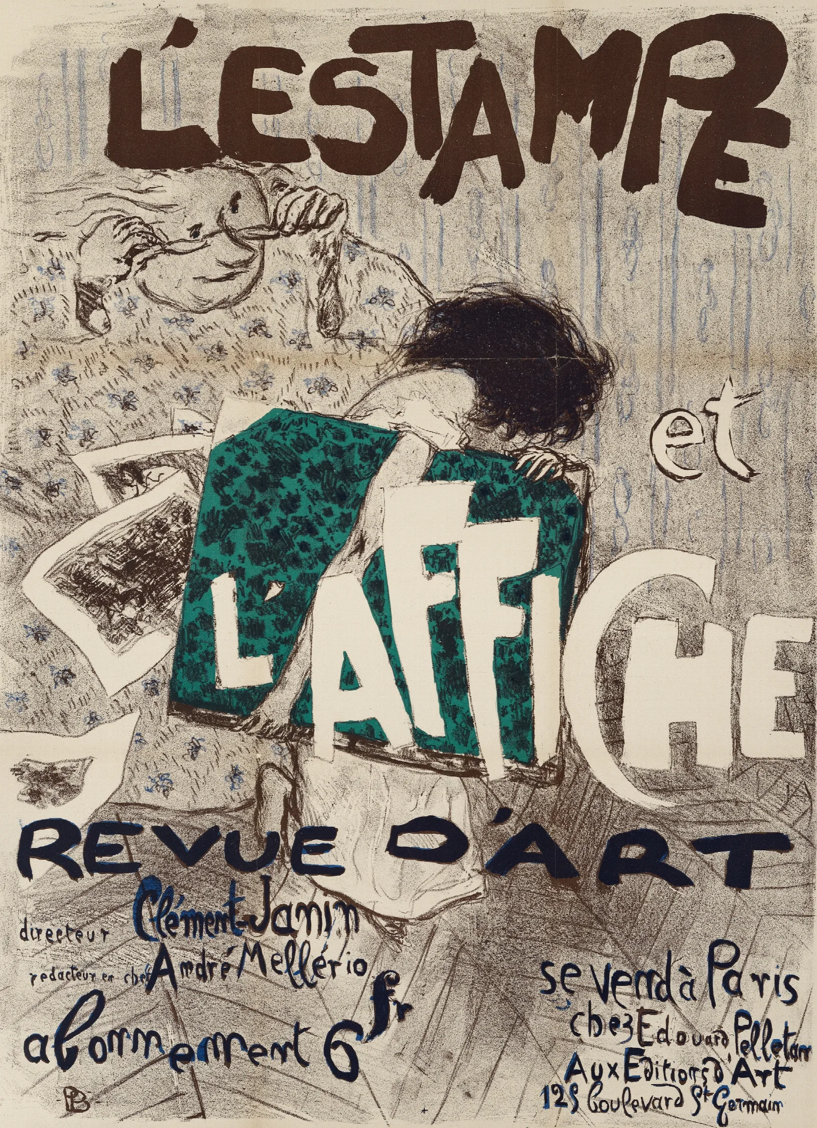 Lestampe Et Laffiche The Print And The Poster by Pierre Bonnard - Canvas Print