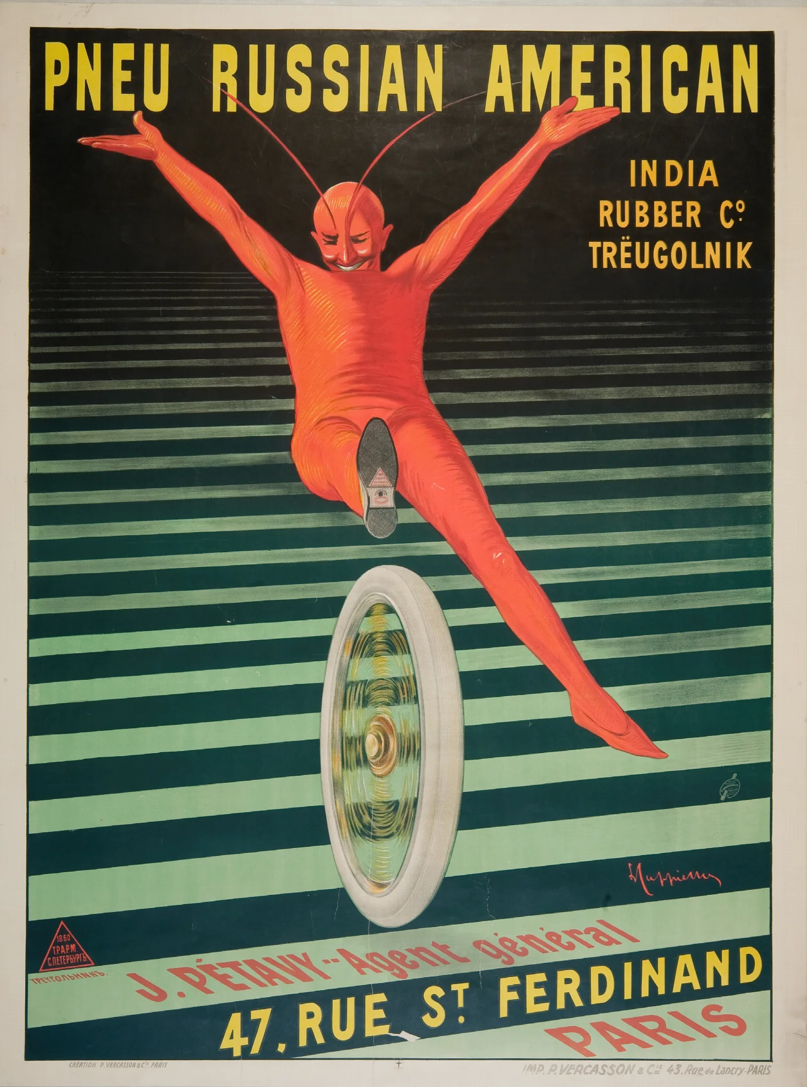 Pneu Russian American Wall Art by Leonetto Cappiello - Canvas Print