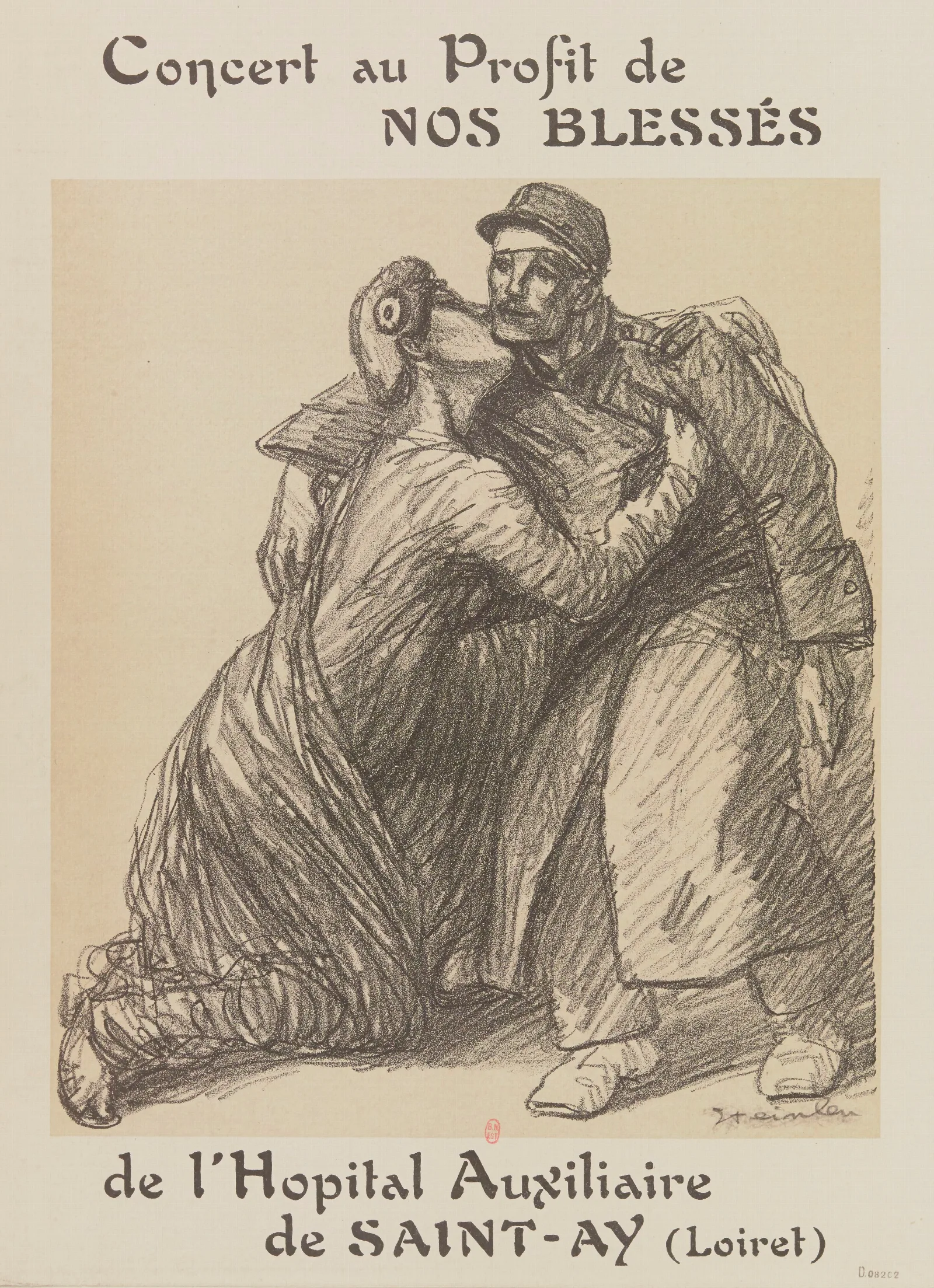 Concert Au Profit De Nos Blesses De Lhopital Auxiliaire De Saint Ay Loiret Wall Art by Théophile Alexandre Steinlen - Canvas Print