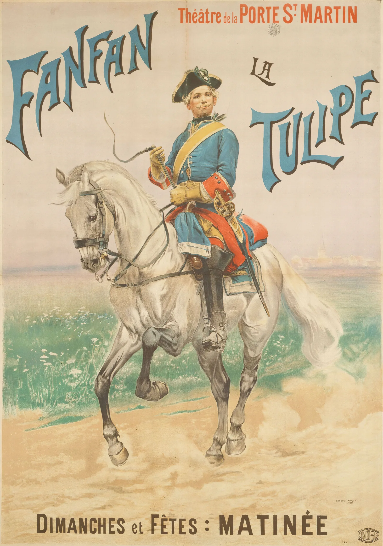 Theatre De La Porte St Martin Fanfan La Tulipe Wall Art by Jean-Baptiste Édouard Detaille - Canvas Print