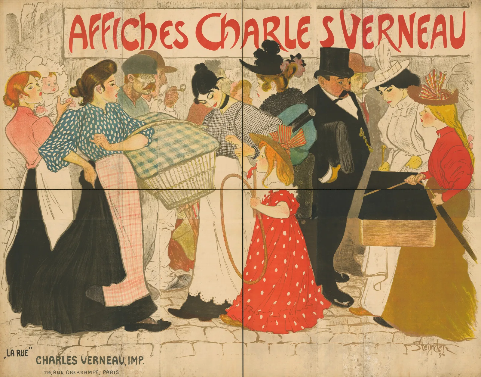 Affiches Charles Verneau La Rue Wall Art by Théophile Alexandre Steinlen - Canvas Print