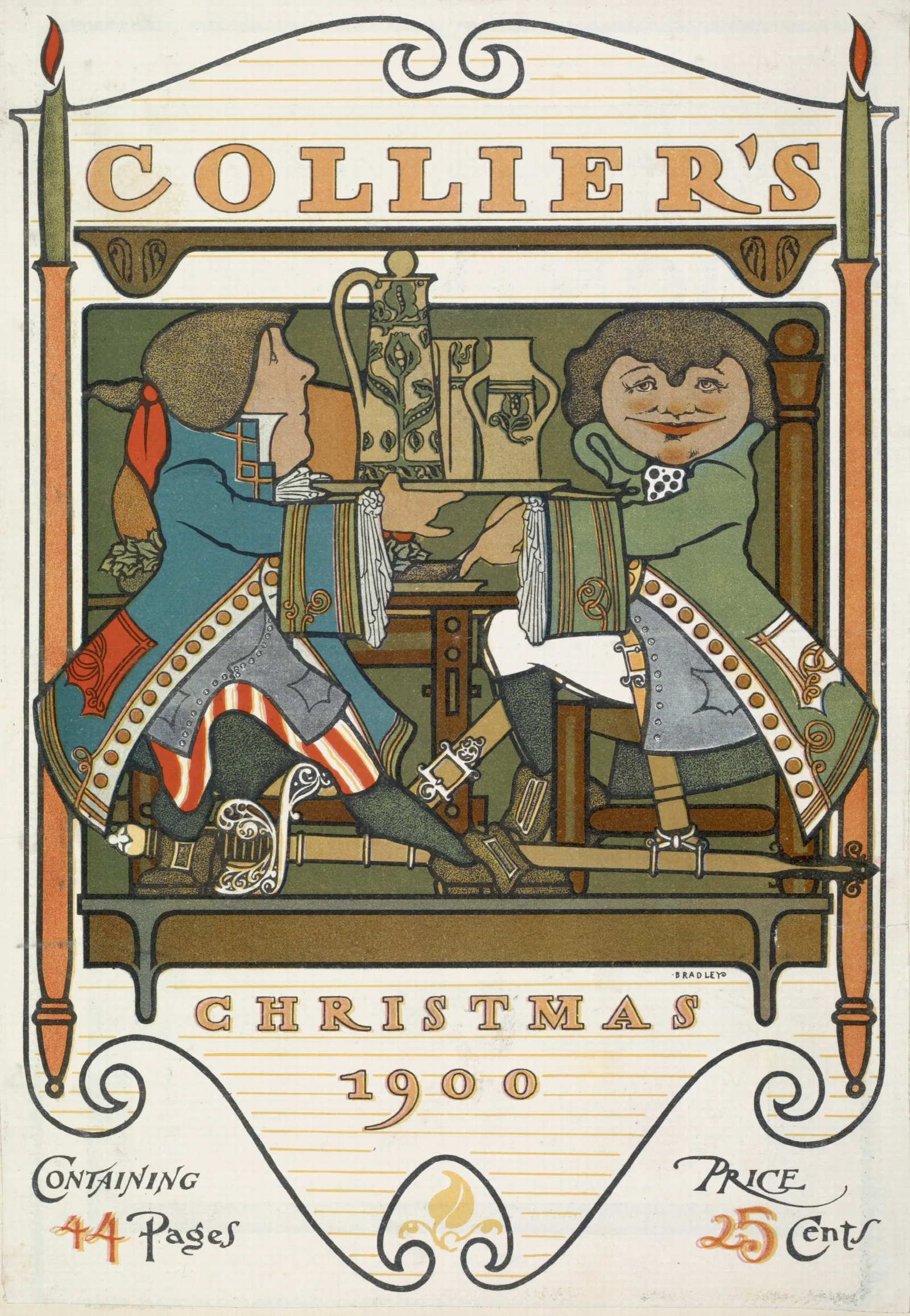 Colliers Christmas 1900 Wall Art by Will Bradley - Canvas Print