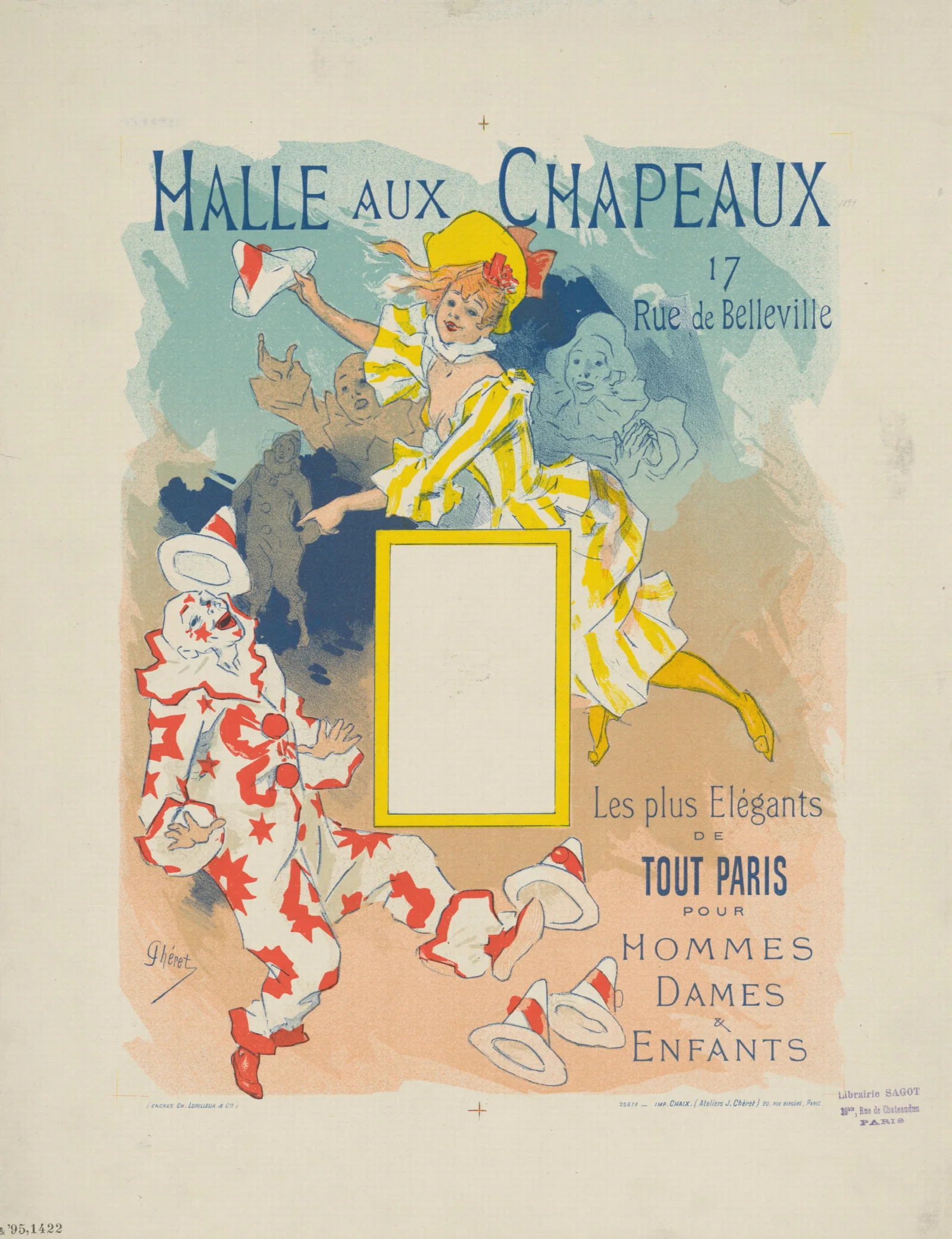 Halle Aux Chapeaux Les Plus Elegants De Tout Paris Wall Art by Jules Chéret - Canvas Print