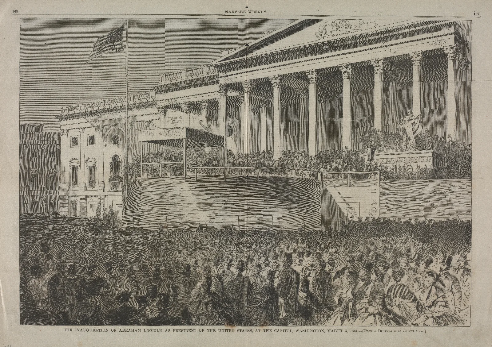 The Inauguration Of Abraham Lincoln As President Of The United States At The Capitol Washington March 4 1861 Wall Art by Winslow Homer - Canvas Print
