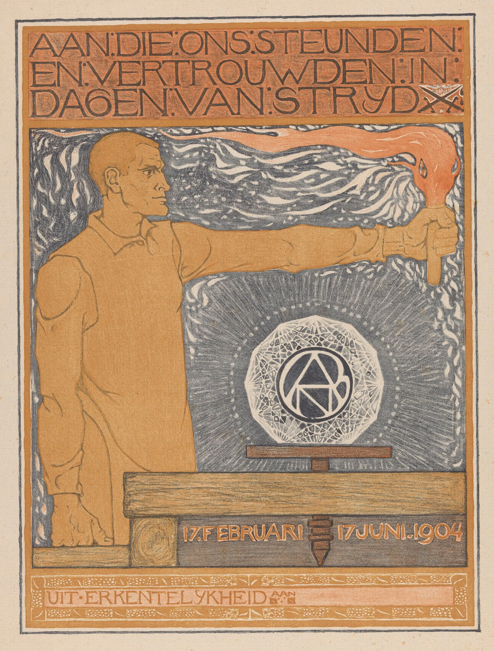 Man Die Een Fakkel Vasthoudt Wall Art by Richard Nicolaüs Roland Holst - Canvas Print