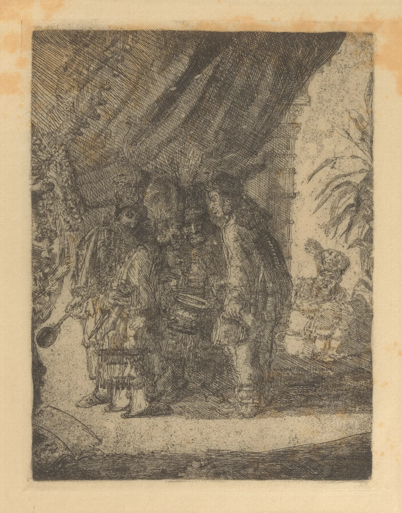 De Beroemde Perzische Geneesheren Iston Pouffamatus Cracozie En Transmouffe Onderzoeken De Stoelgang Van Koning Darius Na De Slag Van Arabela Wall Art by James Ensor - Canvas Print