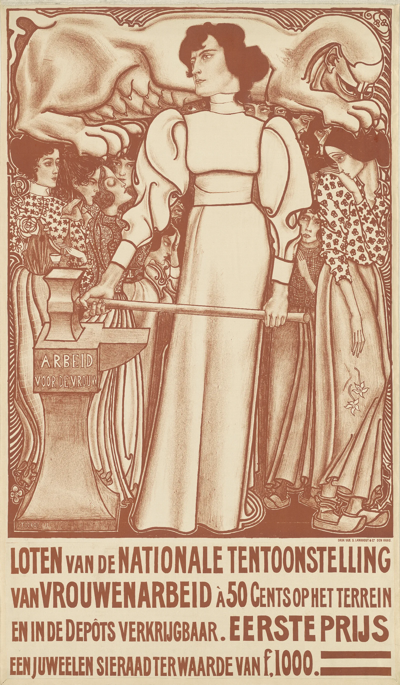 Arbeid Voor De Vrouw Wall Art by Jan Toorop - Canvas Print