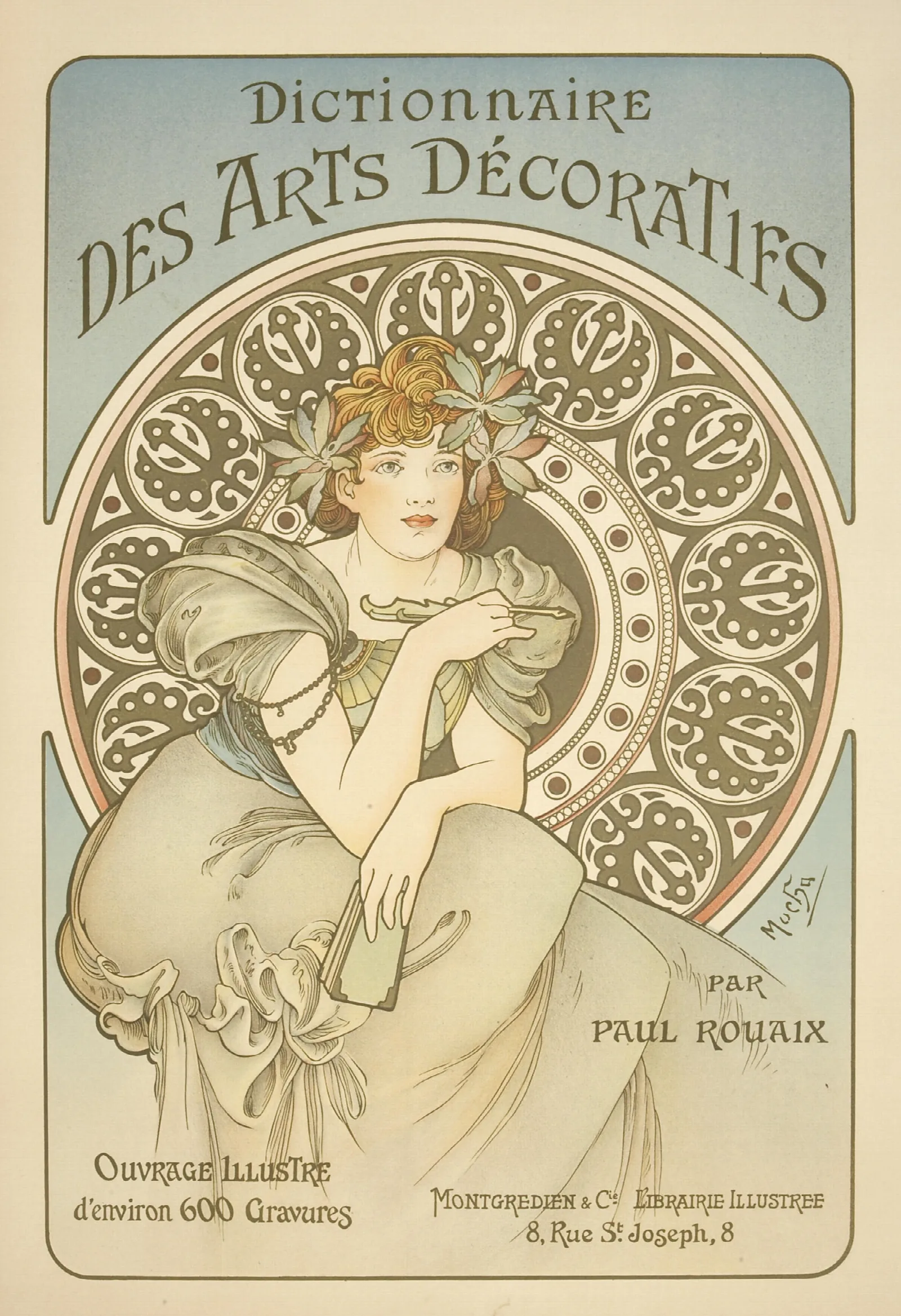 Dictionnaire Des Arts Decoratifs Wall Art by Alphonse Mucha - Canvas Print