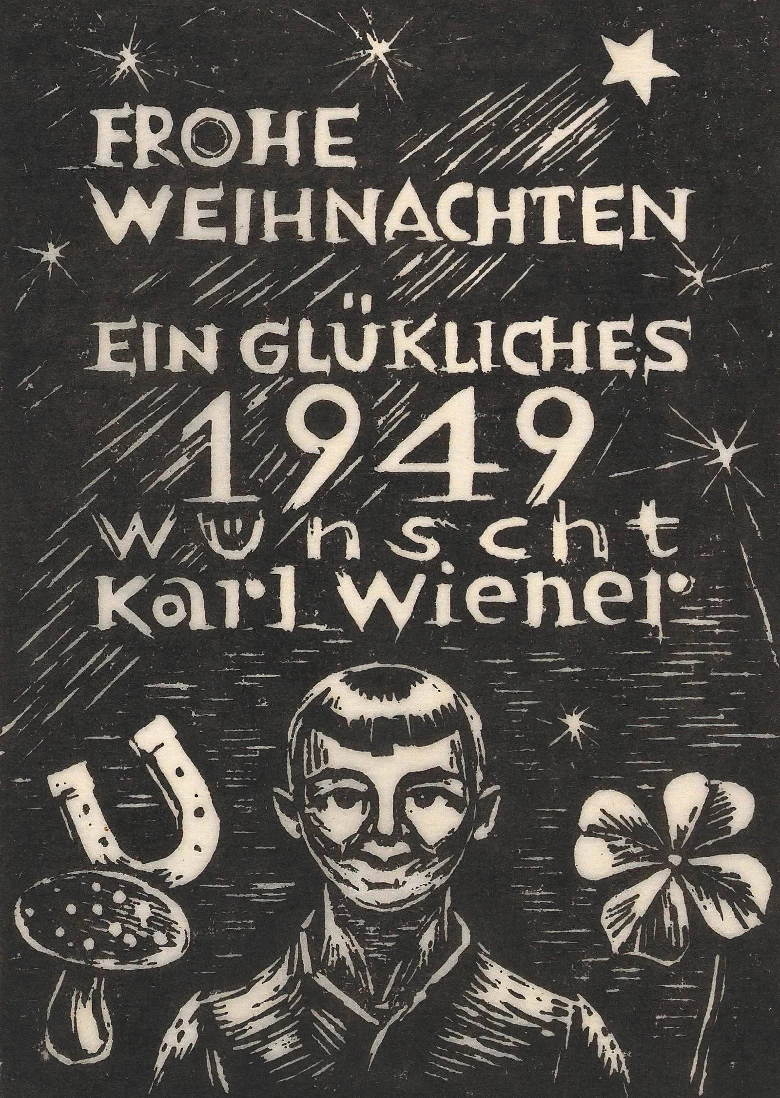 Frohe Weihnachten Ein Gluckliches 1949 Wunscht Wall Art by Karl Wiener - Canvas Print