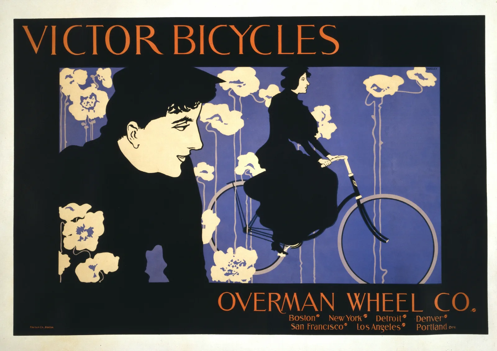 Victor Bicycles Overman Wheel Co Wall Art by Will Bradley - Canvas Print