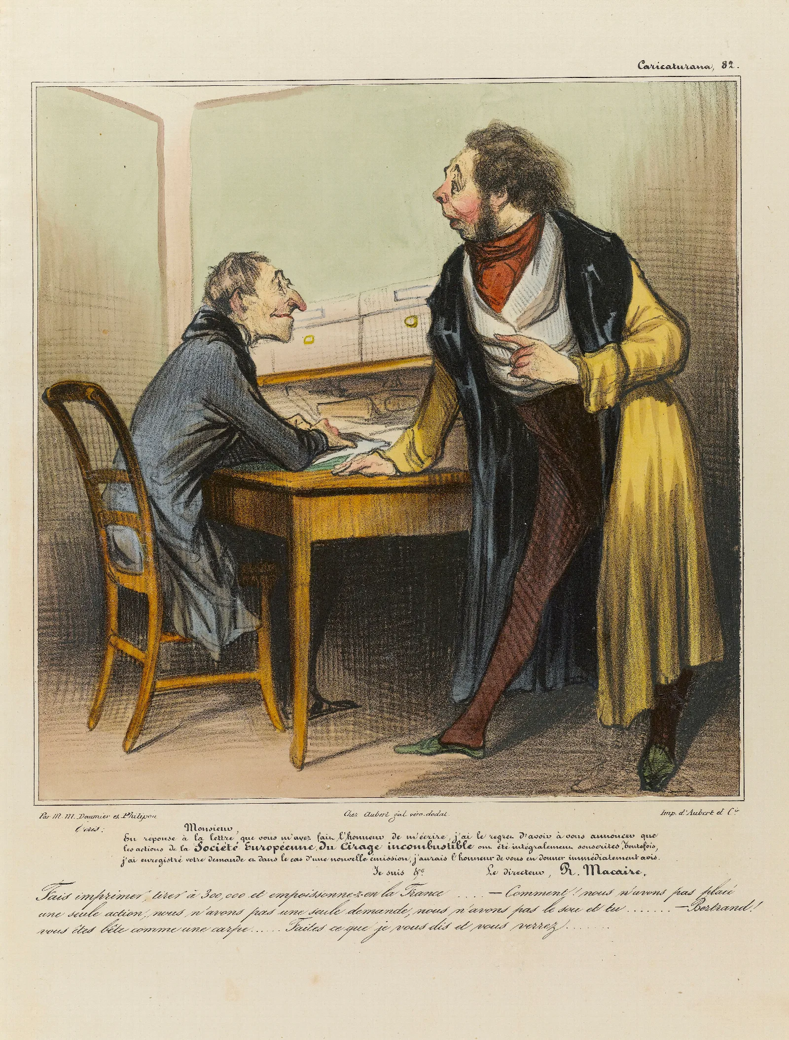 Ecris Monsieur En Reponse A La Lettre Que Vous Mavez Fait Lhonneur De Mecrire Jai Le Regret Davoir A Vous Annon Wall Art by Honoré Daumier - Canvas Print