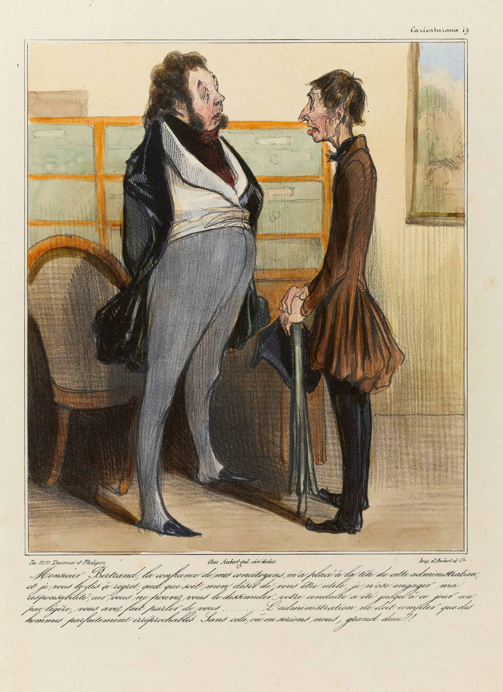 Monsieur Bertrand La Confiance De Mes Concitoyens Ma Place A La Tete De Cette Administration Et Je Vous Le Dis A Regr Wall Art by Honoré Daumier - Canvas Print
