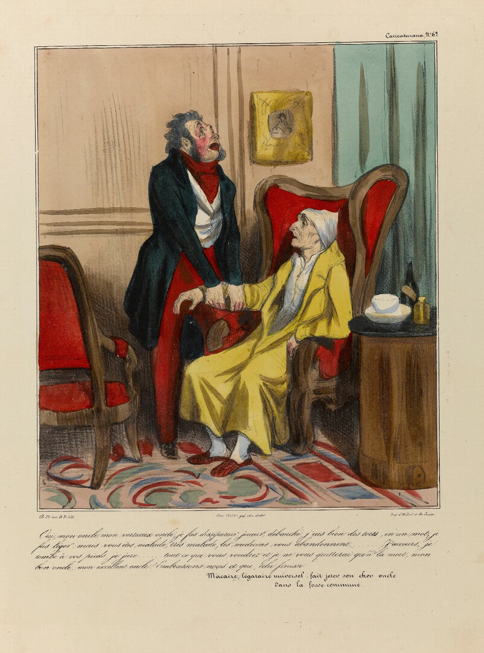 Oui Mon Oncle Mon Vertueux Oncle Je Fus Dissipateur Joueur Debauche Jeus Bien Des Torts En Un Mot Je Fus Leger Wall Art by Honoré Daumier - Canvas Print